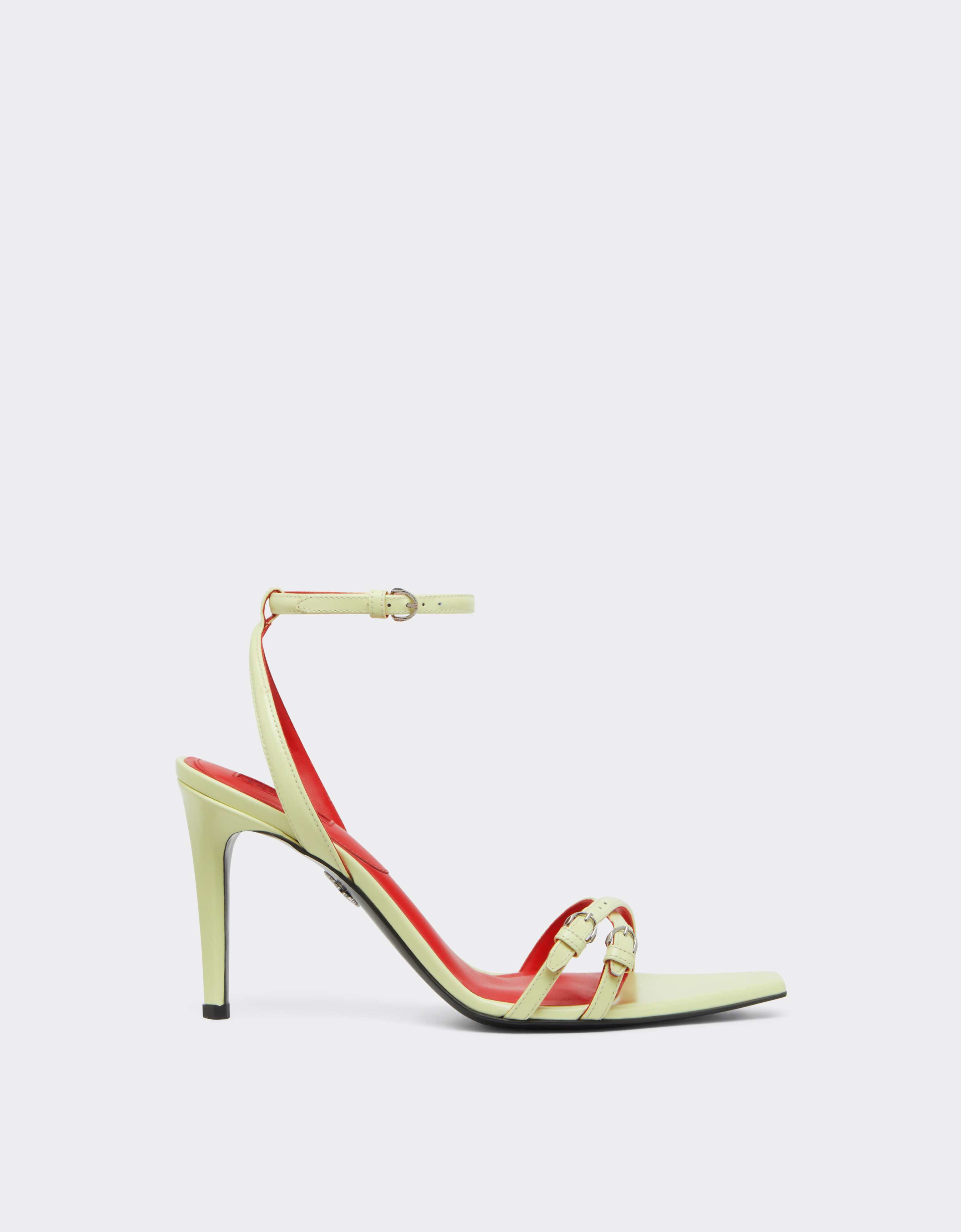 Ferrari Glossy Leather Sandals In Green