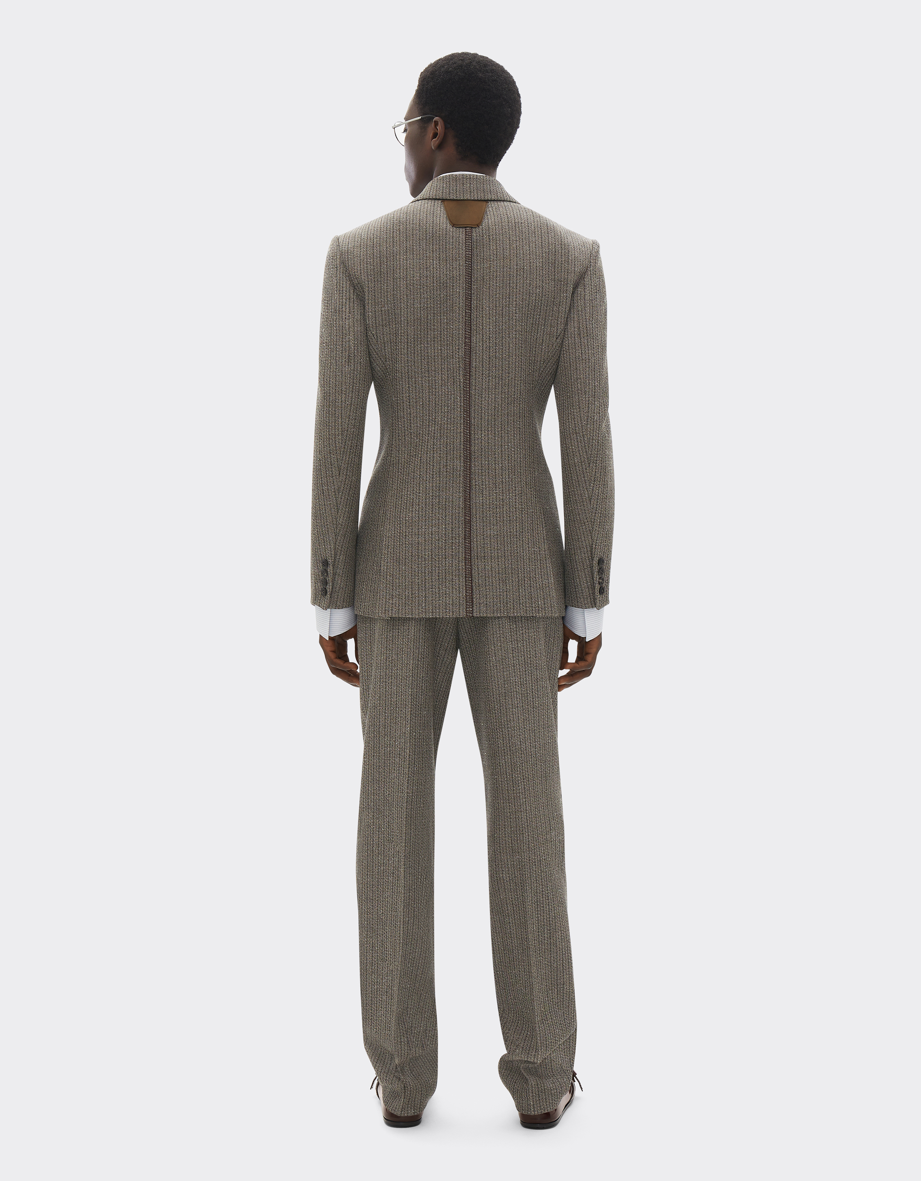 Ferrari Double-breasted Blazer In Mélange Wool In Gray