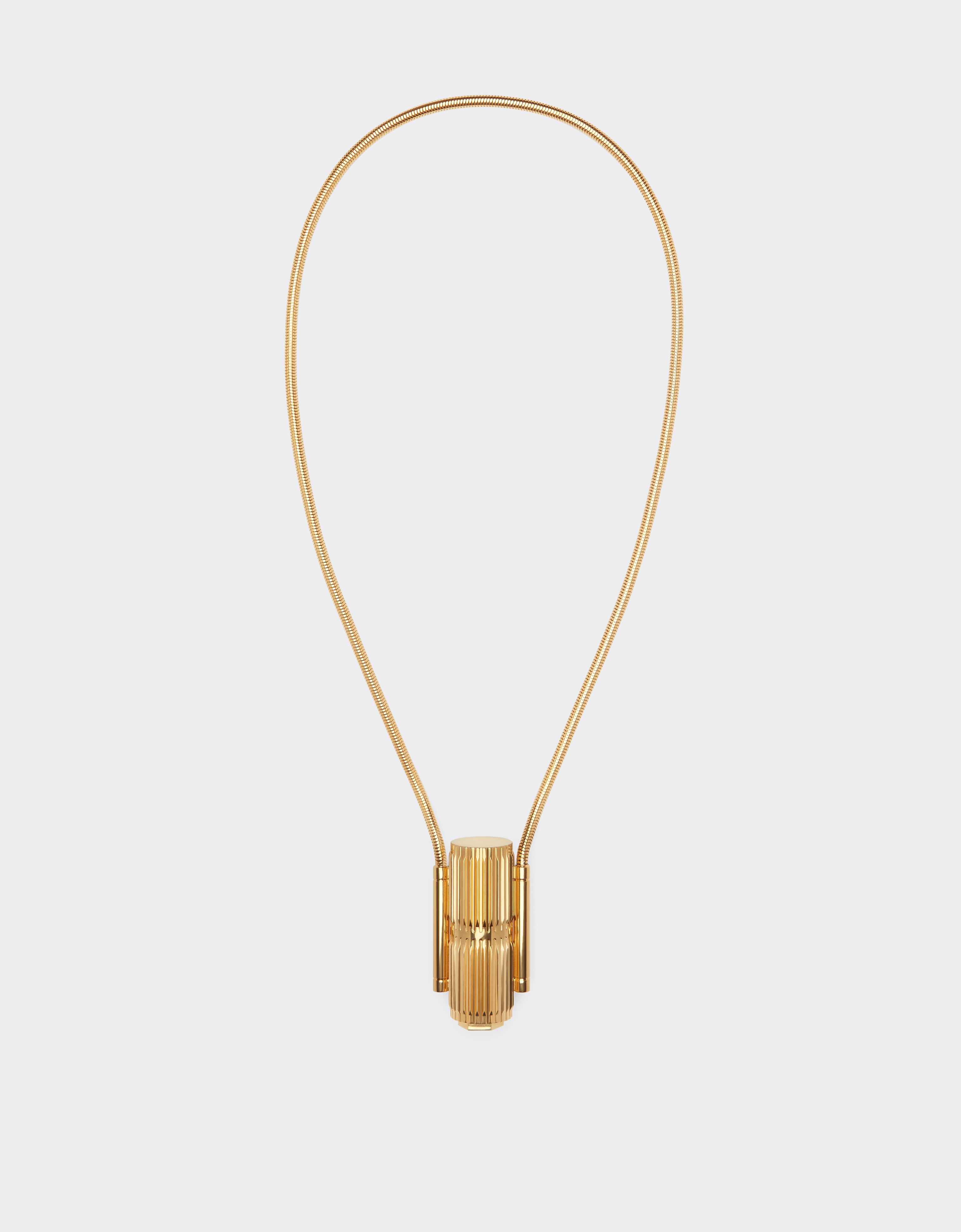 Shop Ferrari Gilded Necklace With Sculpted Pendant In Gold