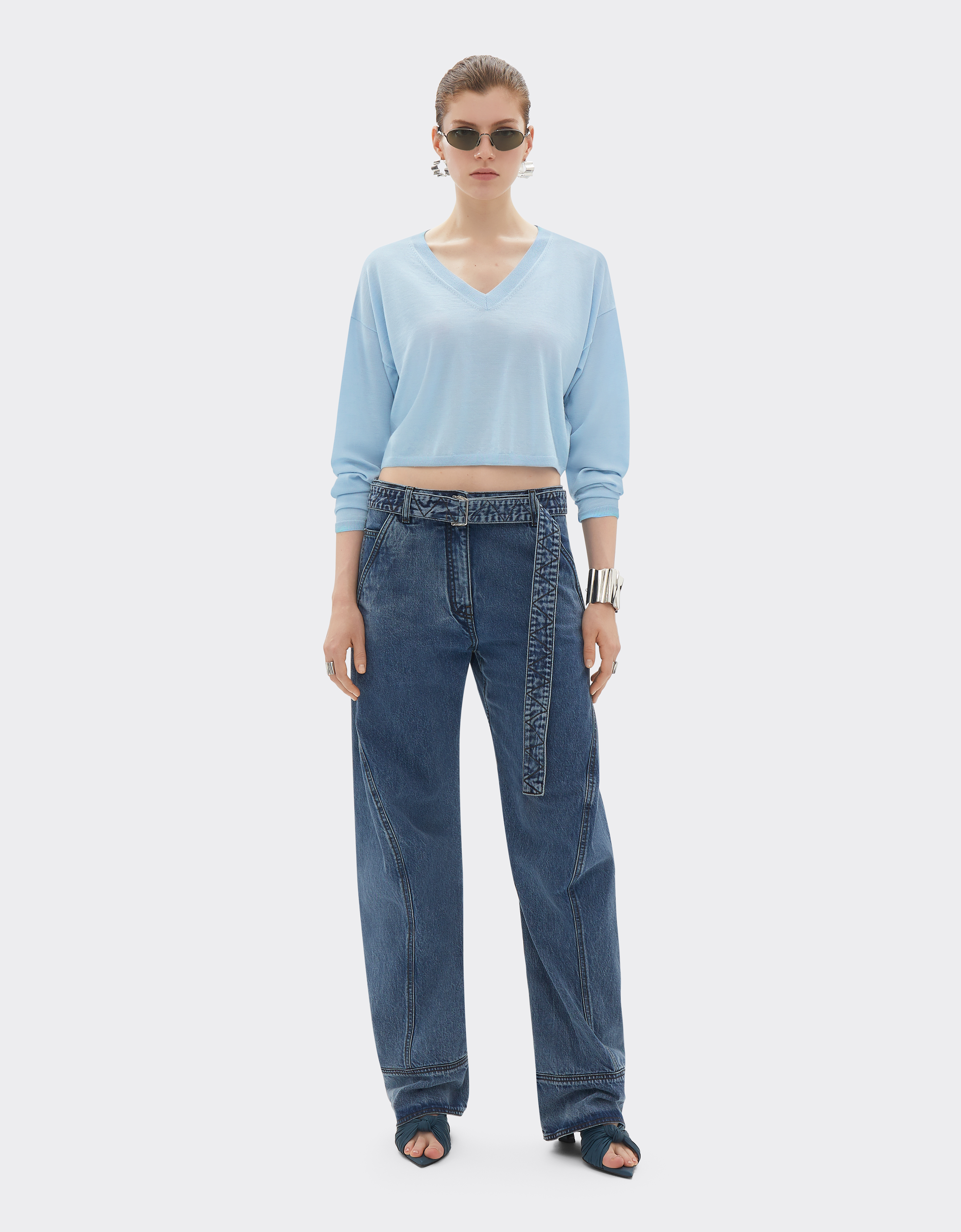 Ferrari Cropped Jumper In Cashmere And Silk