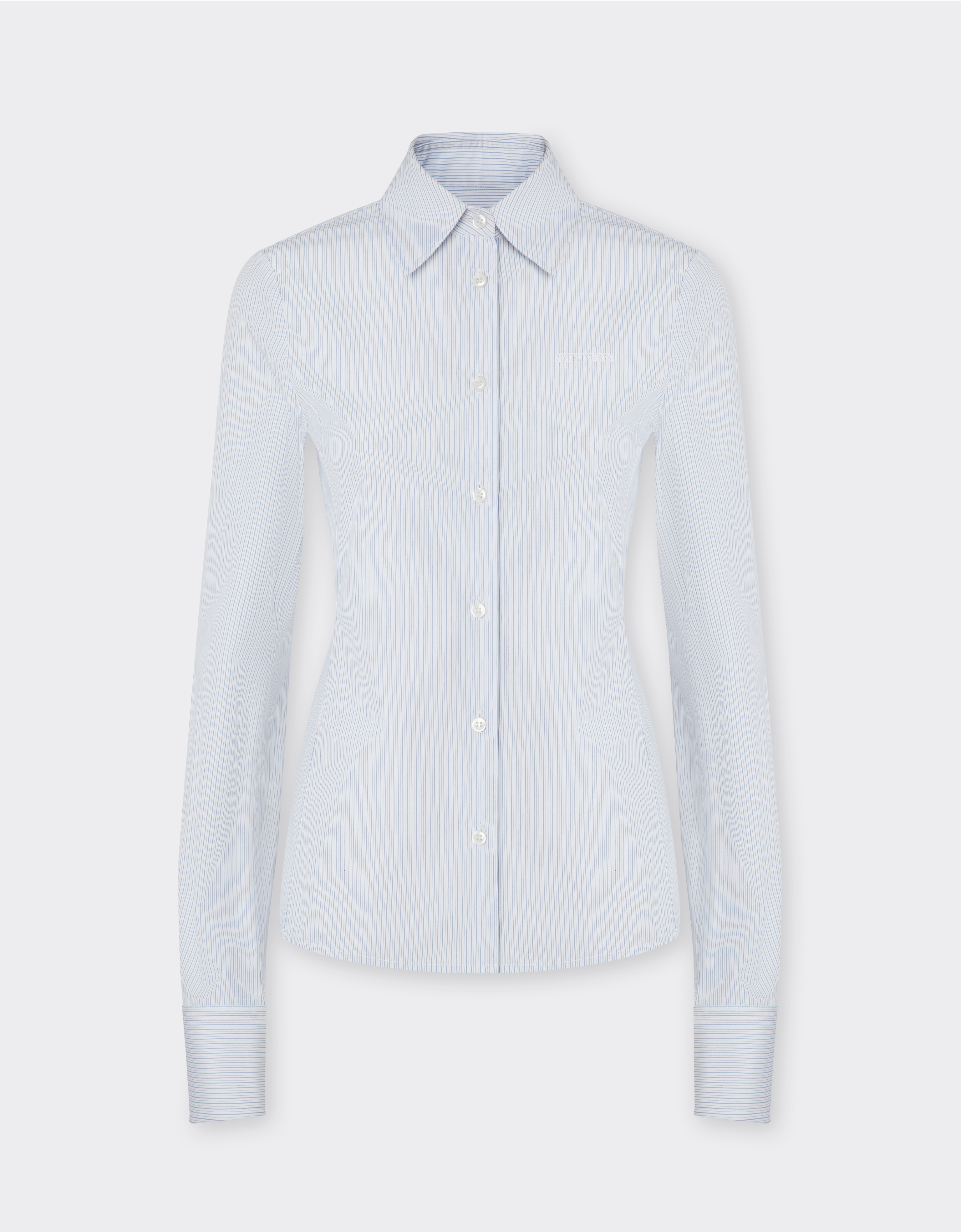 Ferrari Women's Optical White Multistriped Cotton Shirt - T-Shirts 42