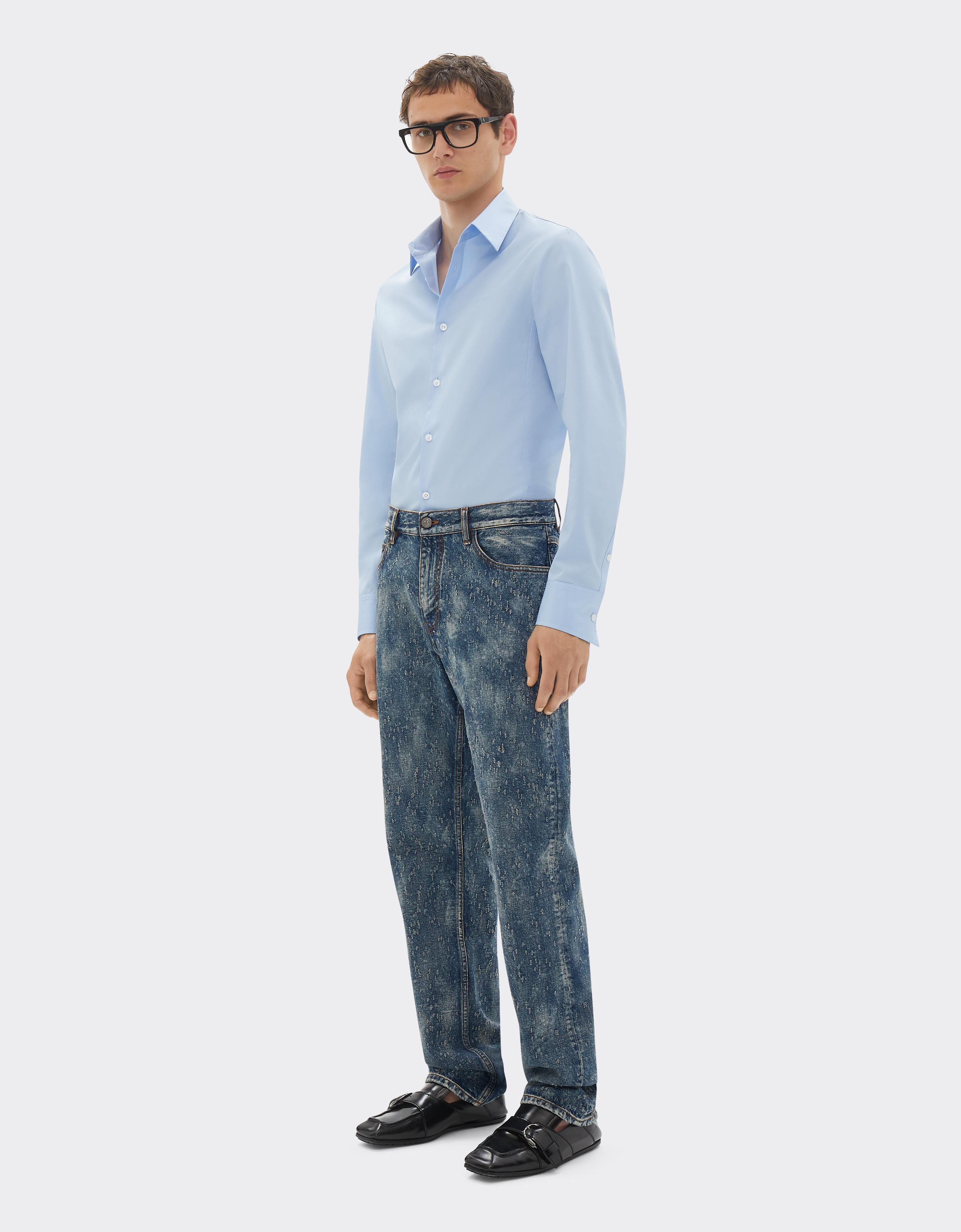 Ferrari Poplin Shirt With Embroidered  Logo