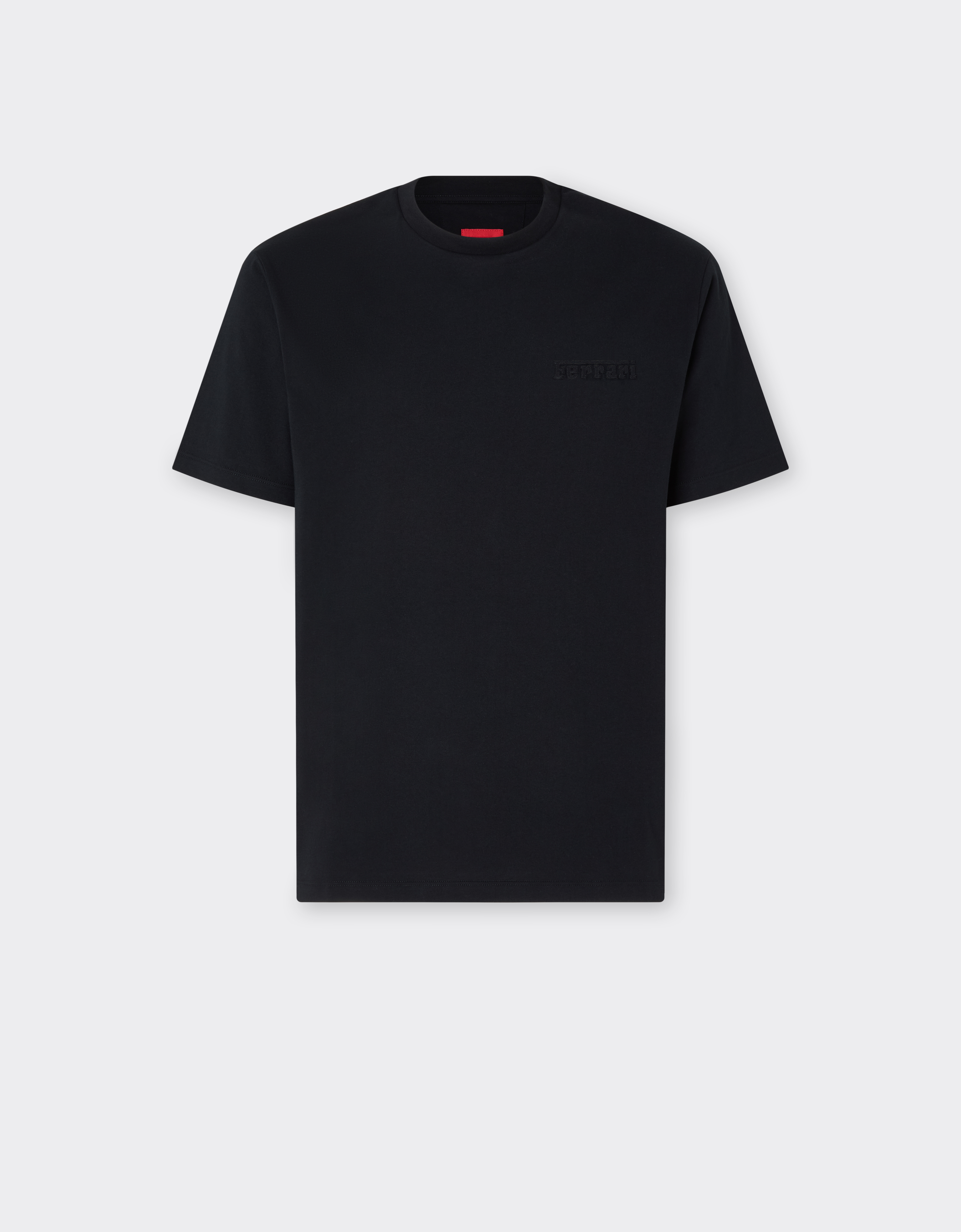 Ferrari Men's Black Cotton T-Shirt With Logo - T-Shirts S