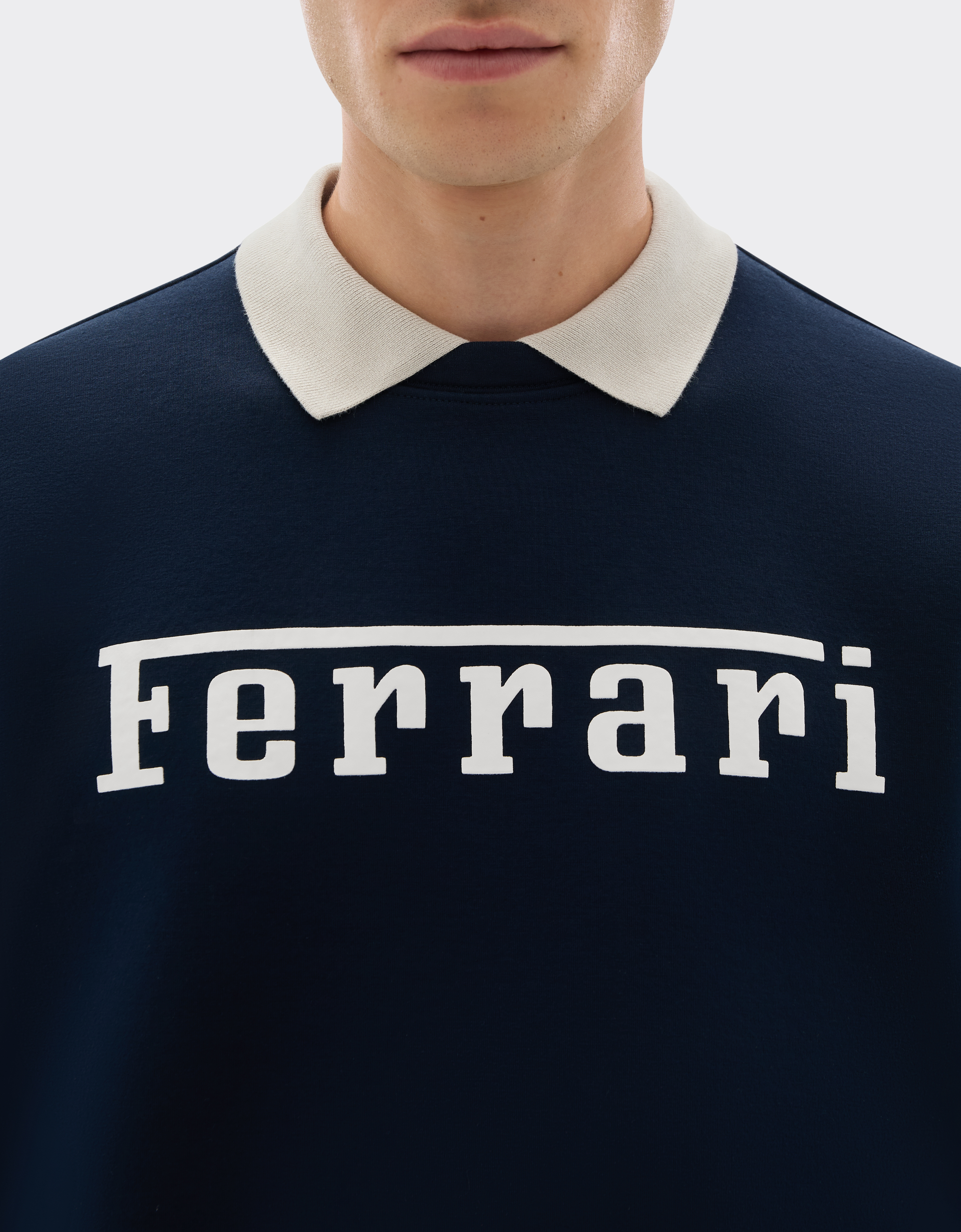 Ferrari Scuba Sweatshirt With Logo In Navy