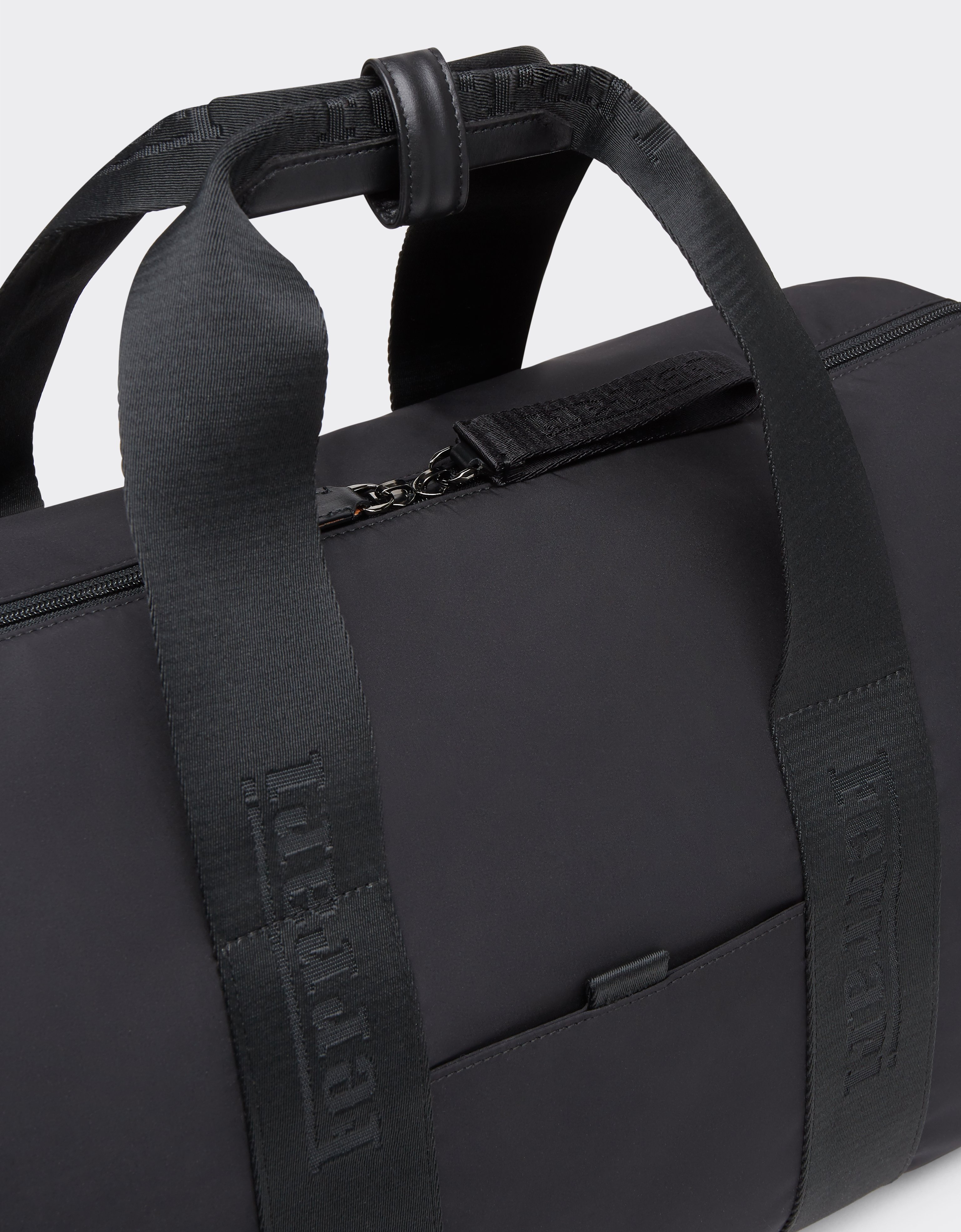 Ferrari Nylon Duffle Bag With Logo Ribbon In Black