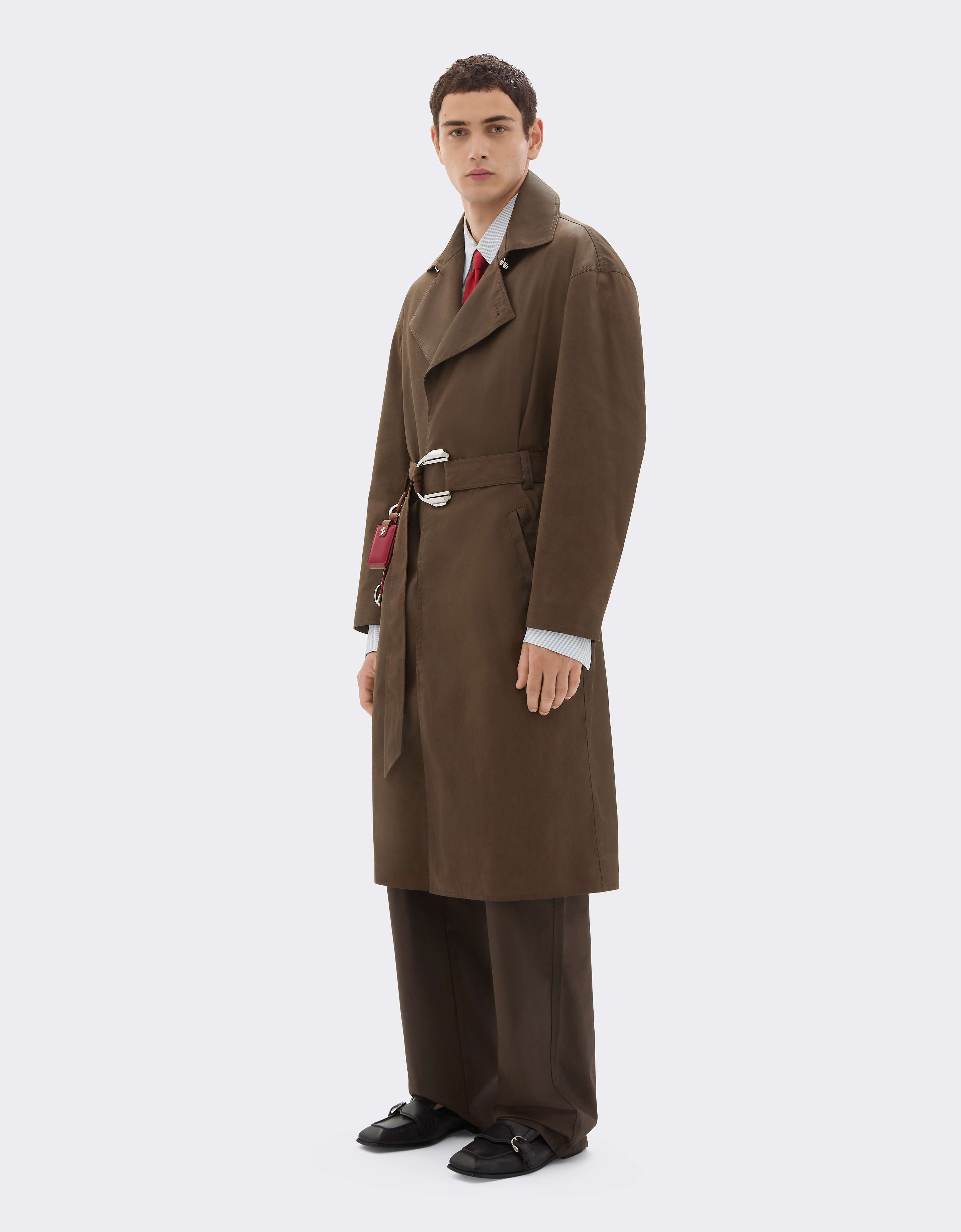  Ferrari Trenchcoat Aus Technischem Gabardine Mit Vintage-effekt - Male Jacken & Outerwear Khakigrün 52 