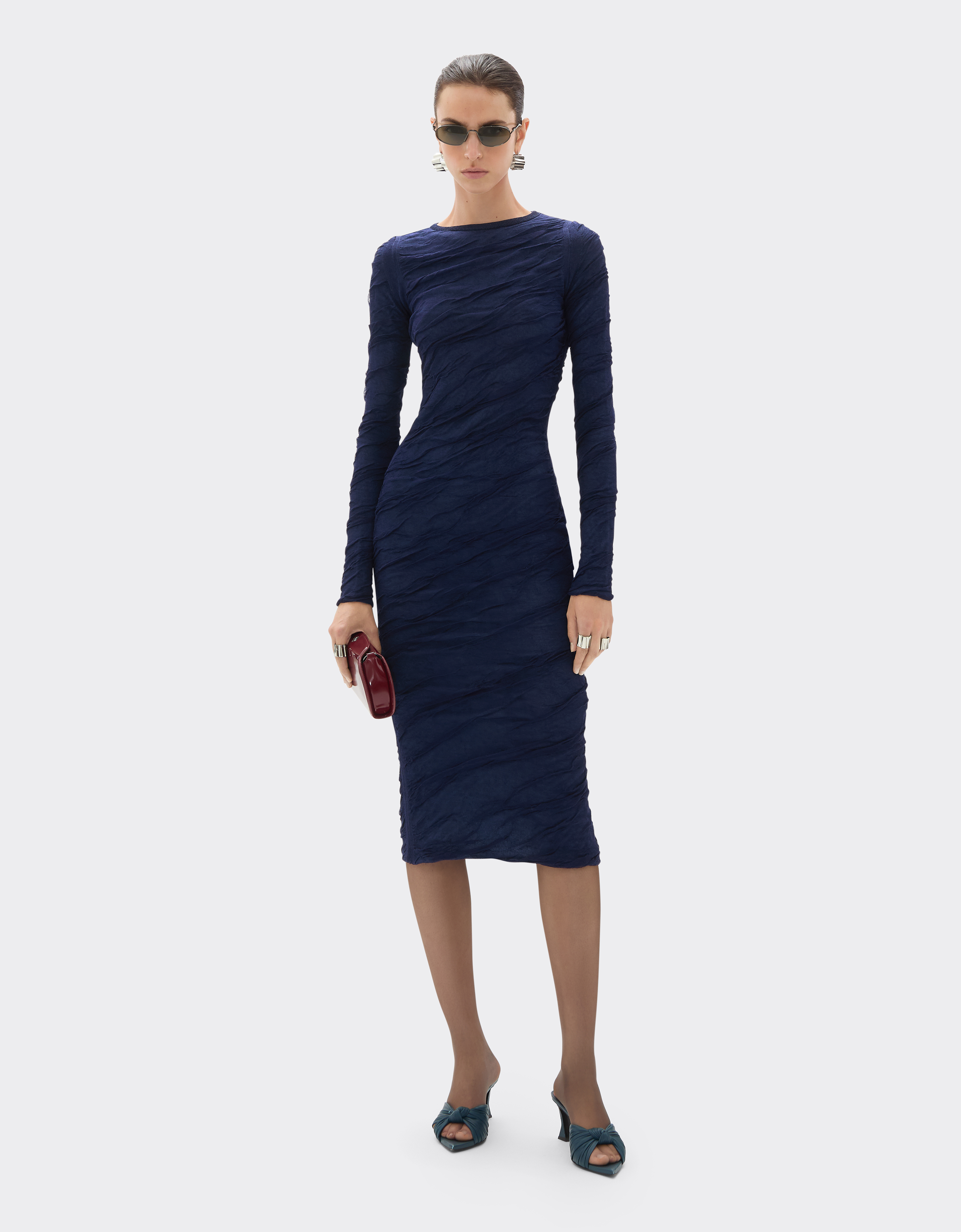  Ferrari Strickkleid Aus Wolle Und Baumwolle - Female Kleider Navy 36 