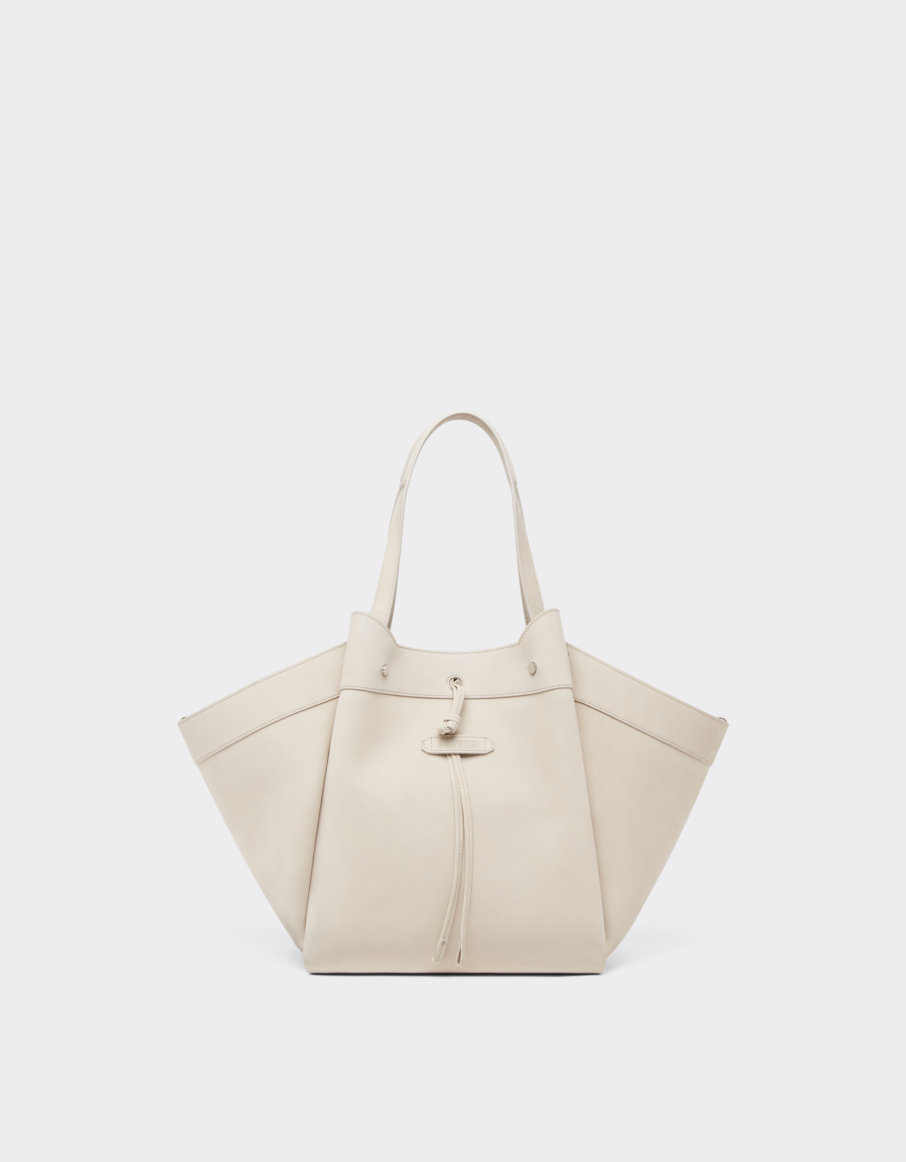 Ferrari Unisex Ecru Large Tote Bag In Nubuck Leather - Os