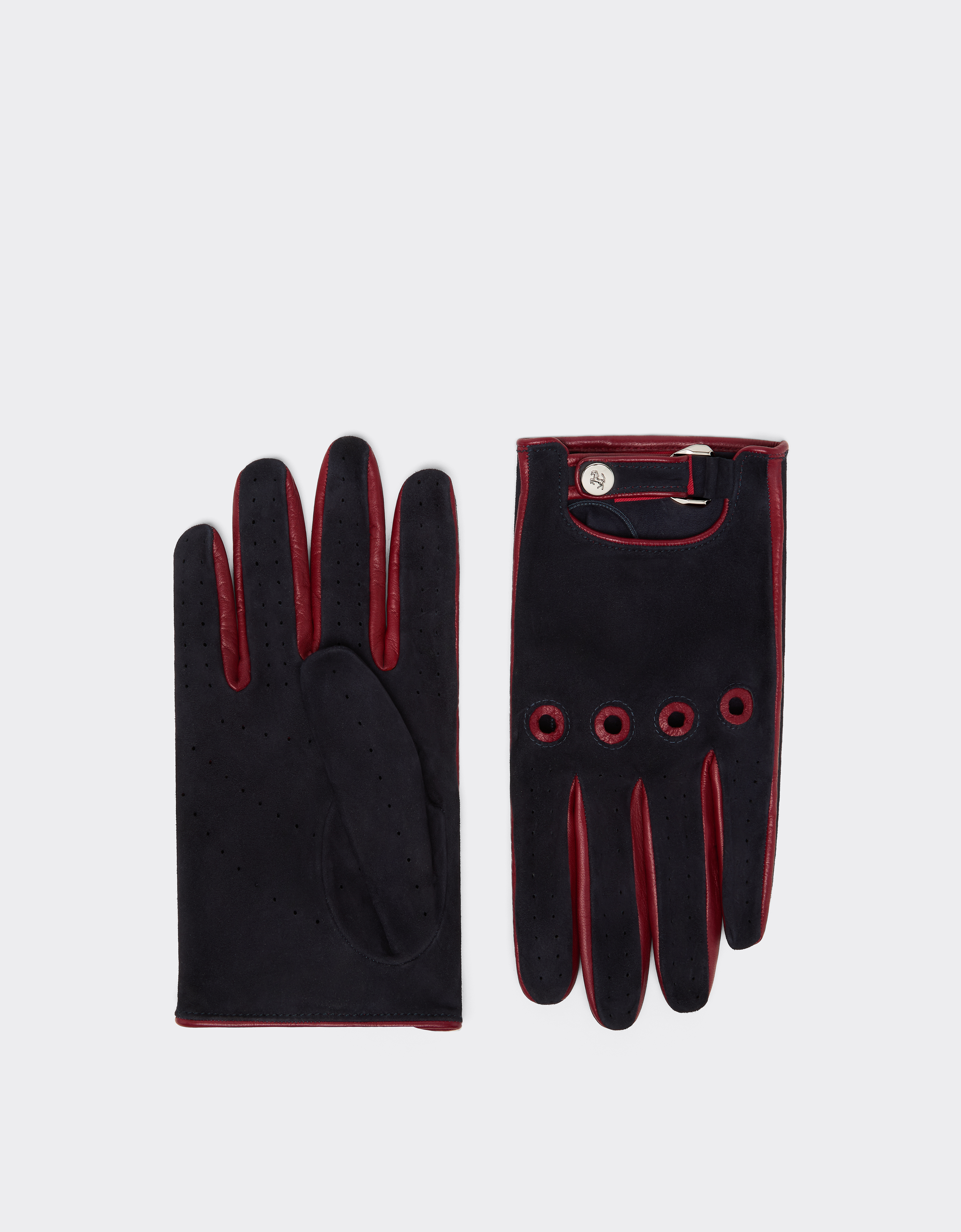 Ferrari Suede Driving Gloves In Blue