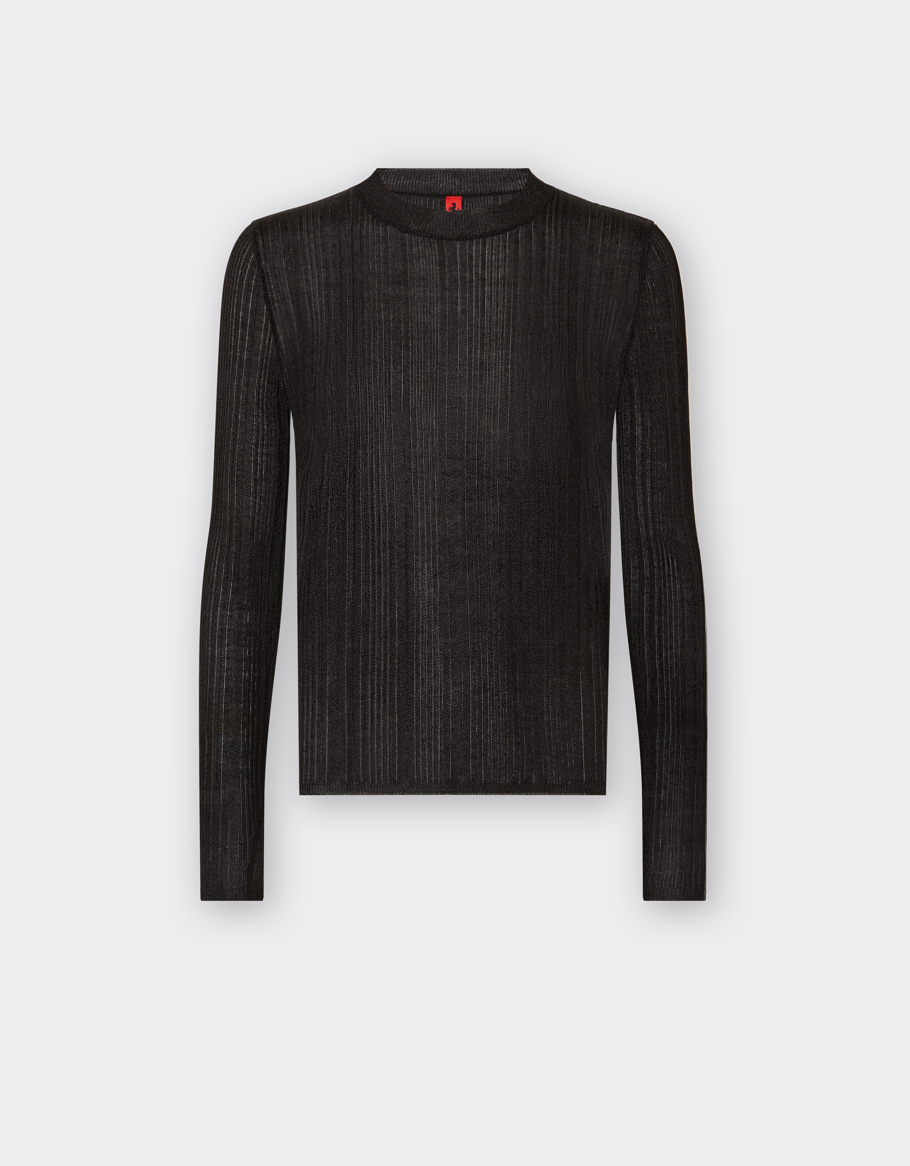 Ferrari Long-sleeved Top In Viscose And Lurex In Black