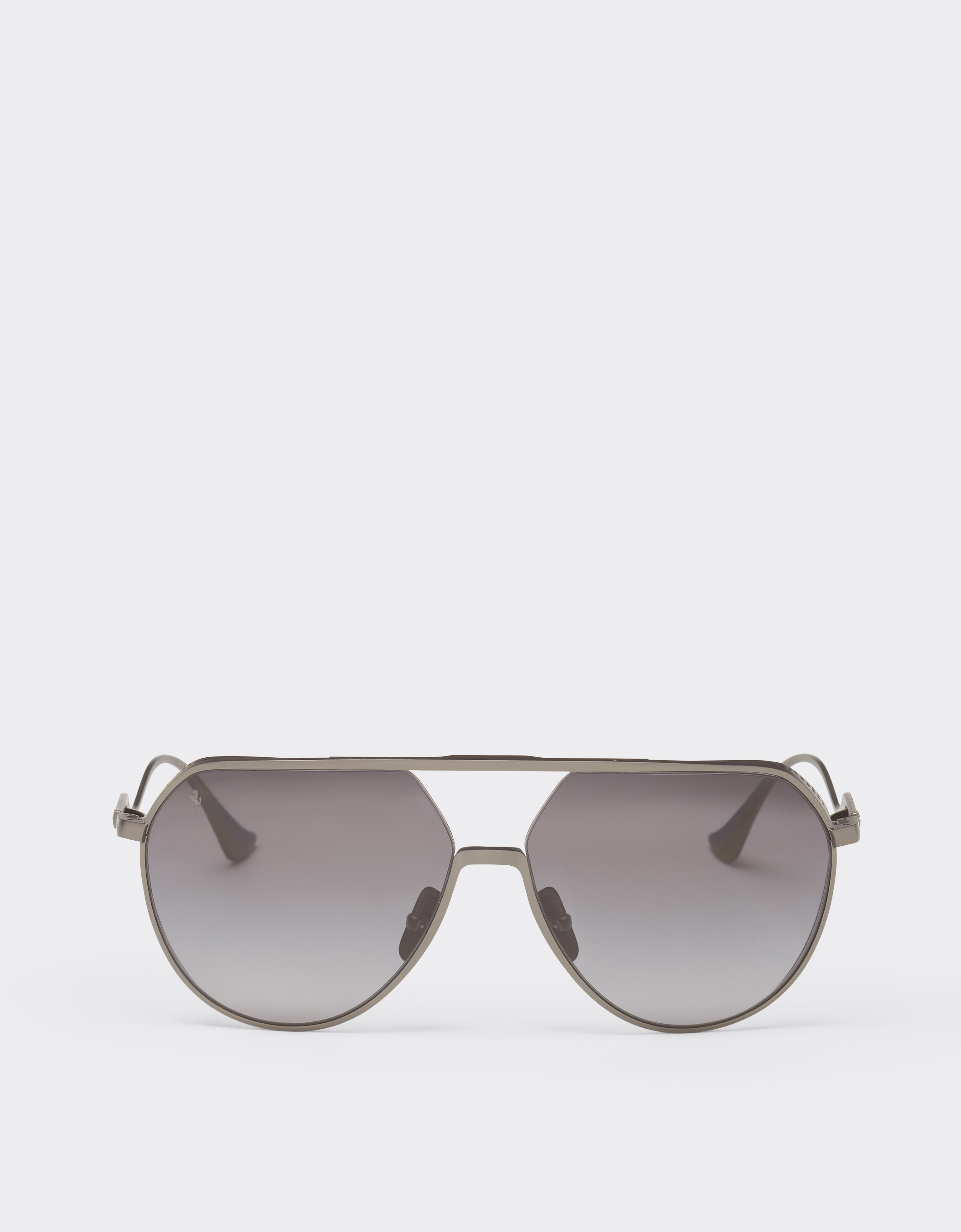 Ferrari Sunglasses In Matt Gunmetal Grey Titanium With Polarised Grey Gradient Lenses