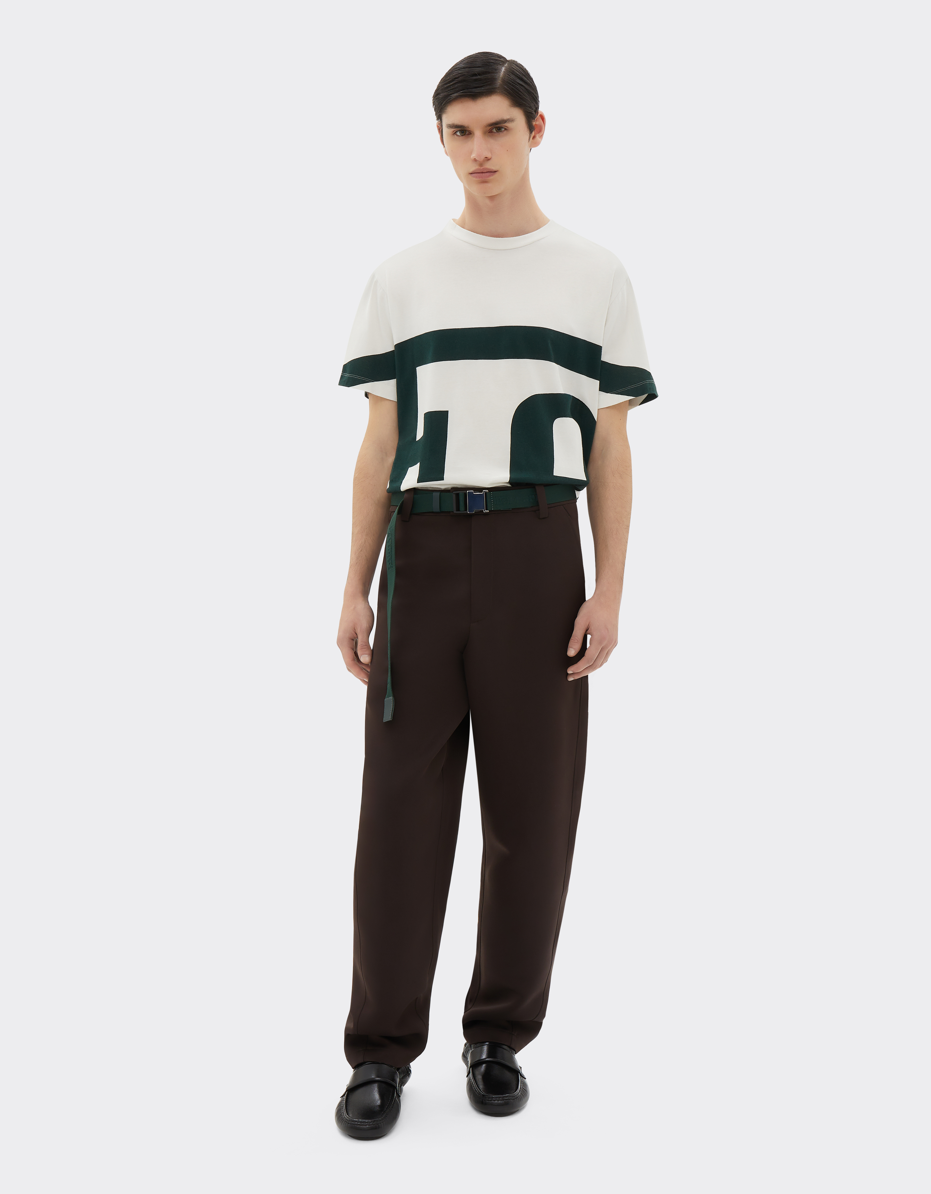 FERRARI FERRARI COTTON T-SHIRT WITH FERRARI MACRO-LETTERING