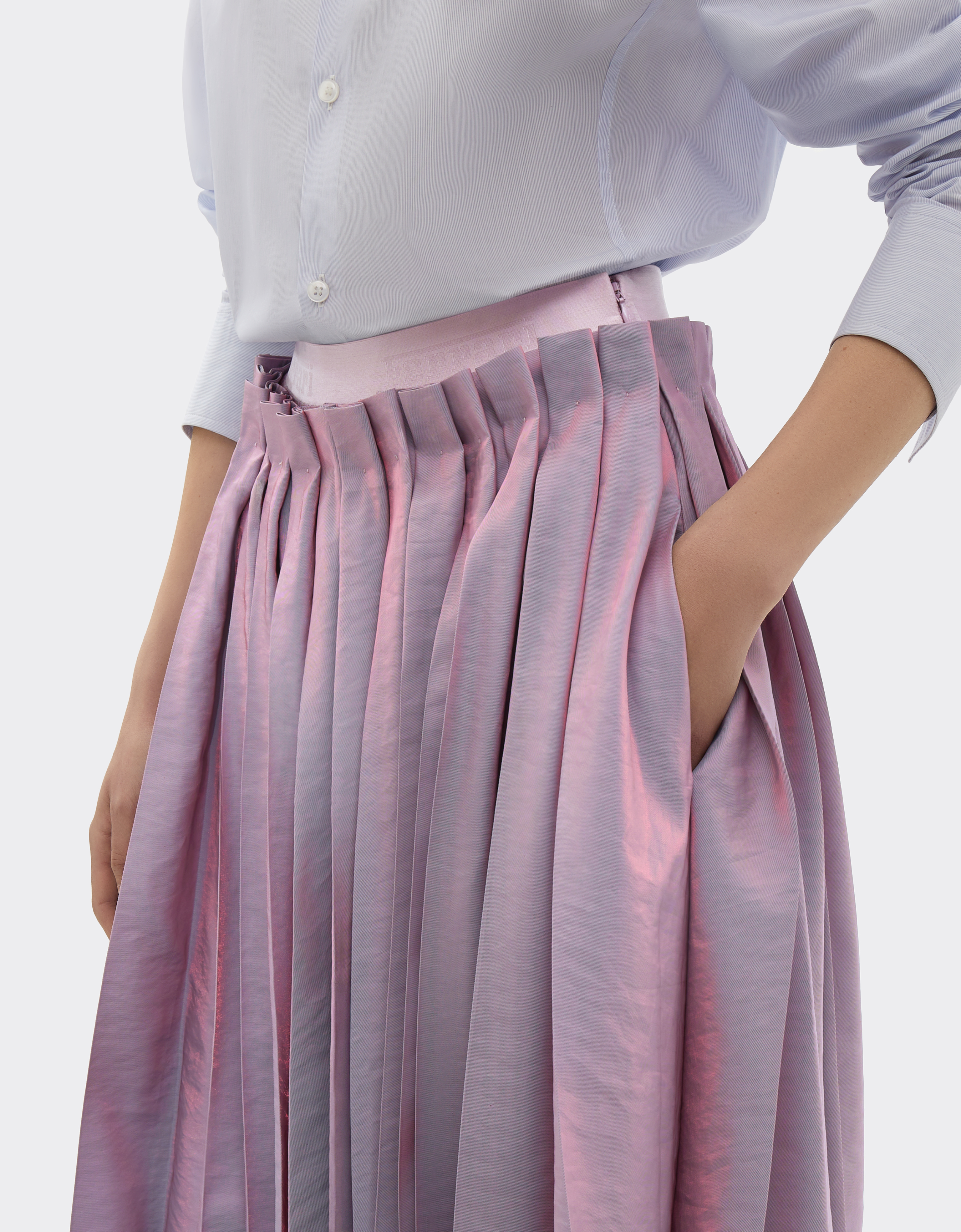 Ferrari Long Skirt In Iridescent Nylon Twill