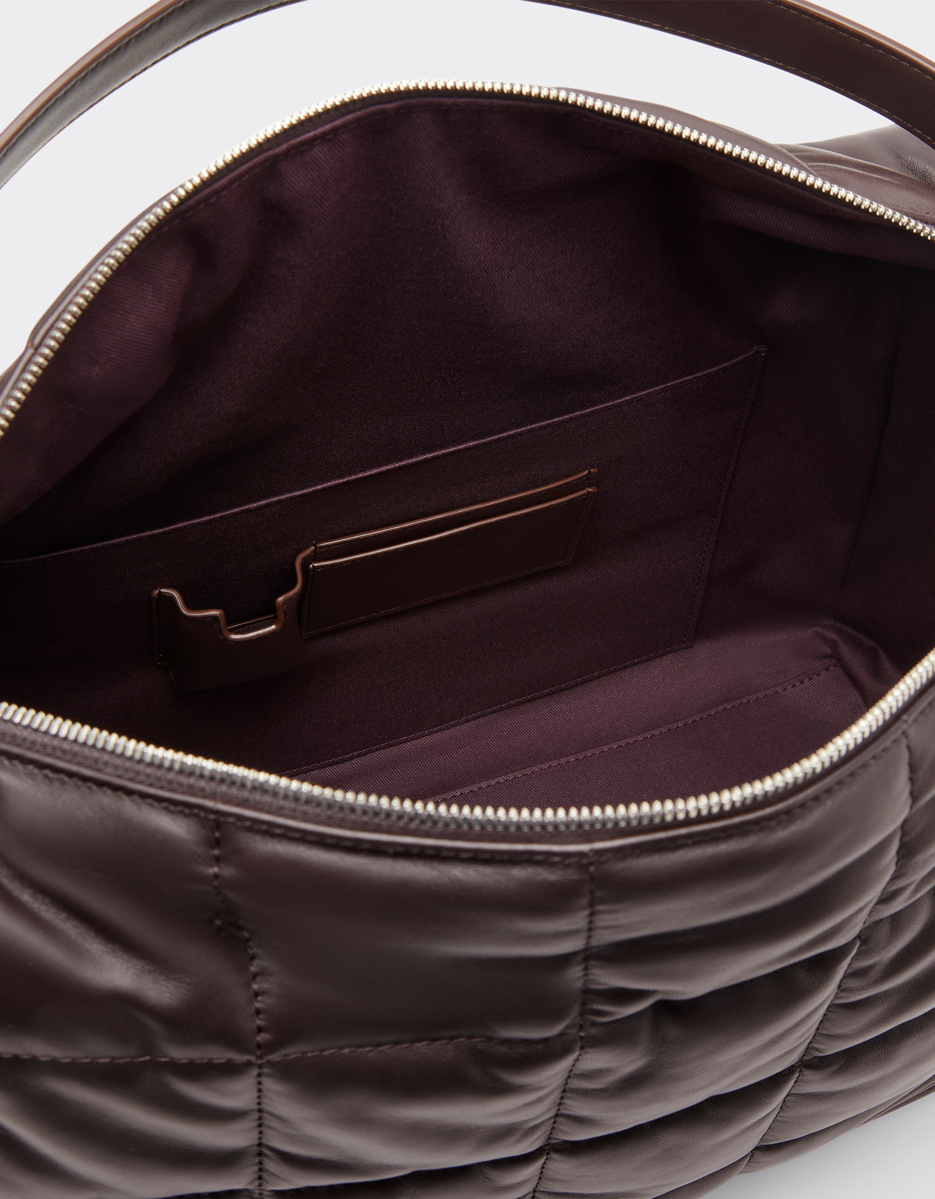 Ferrari Gt Soft Shoulder Bag In Quilted Leather In Brown