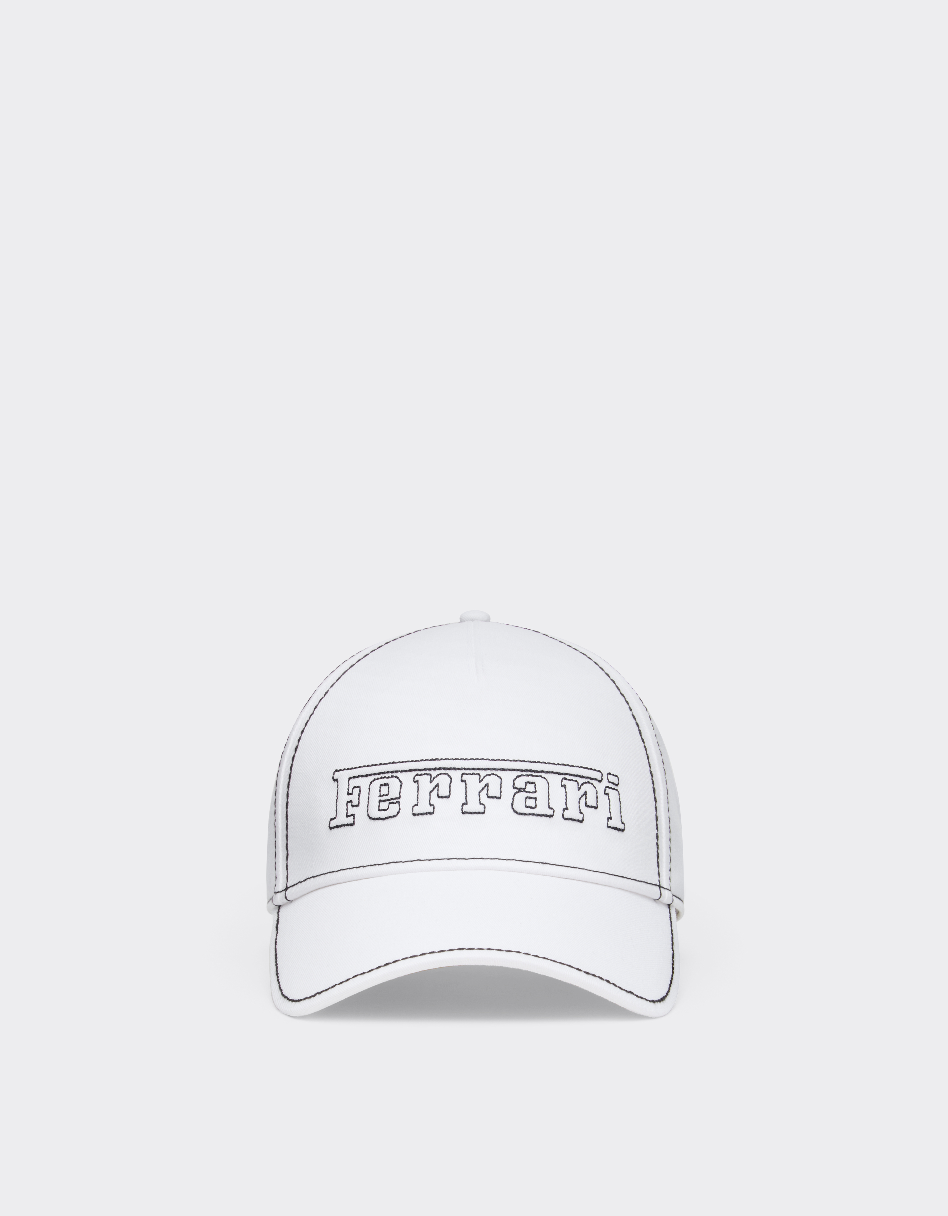 Ferrari Unisex Optical White Baseball Cap With Logo - Hats Os