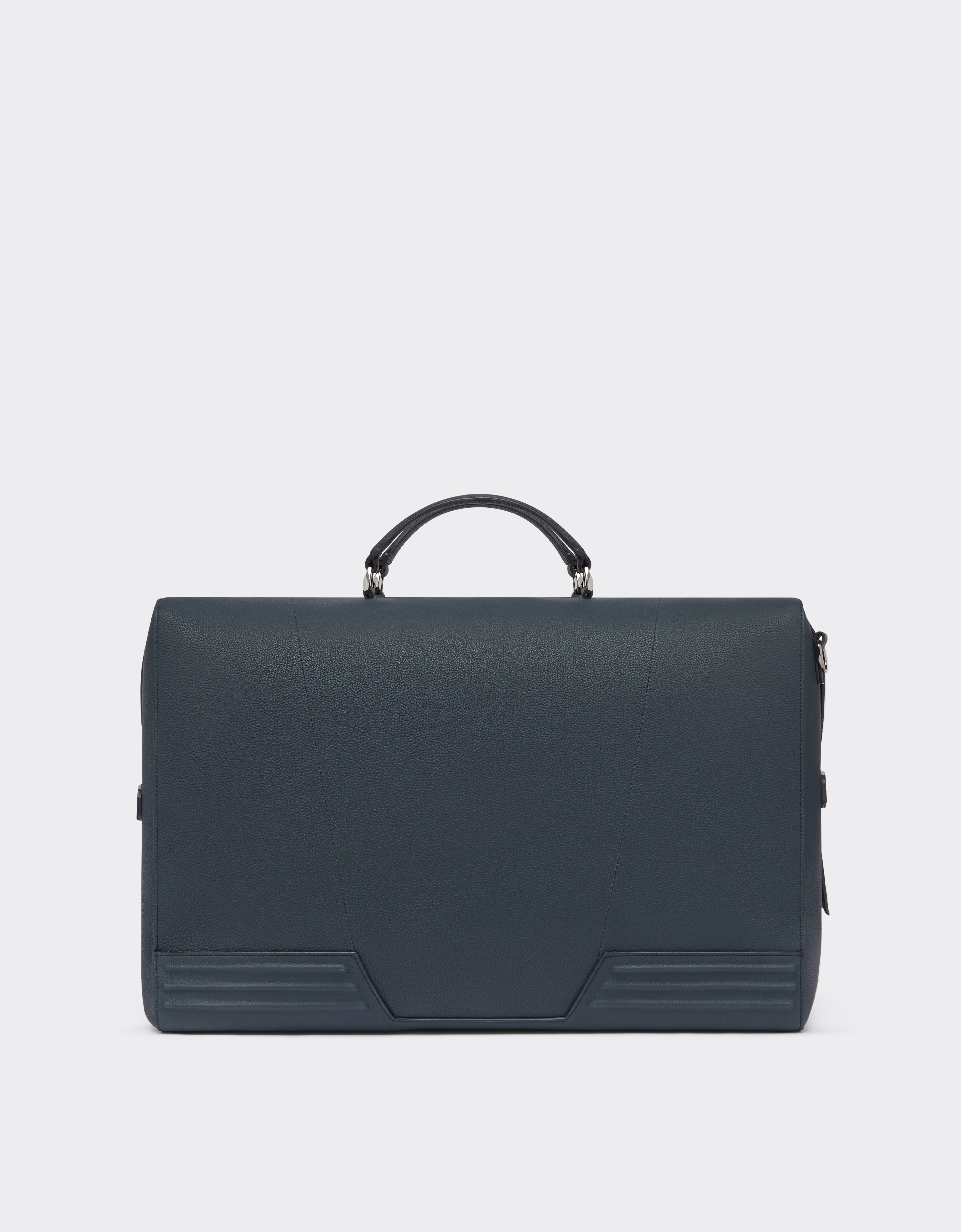 Ferrari Leather Gt Bag, Weekender Model In Navy