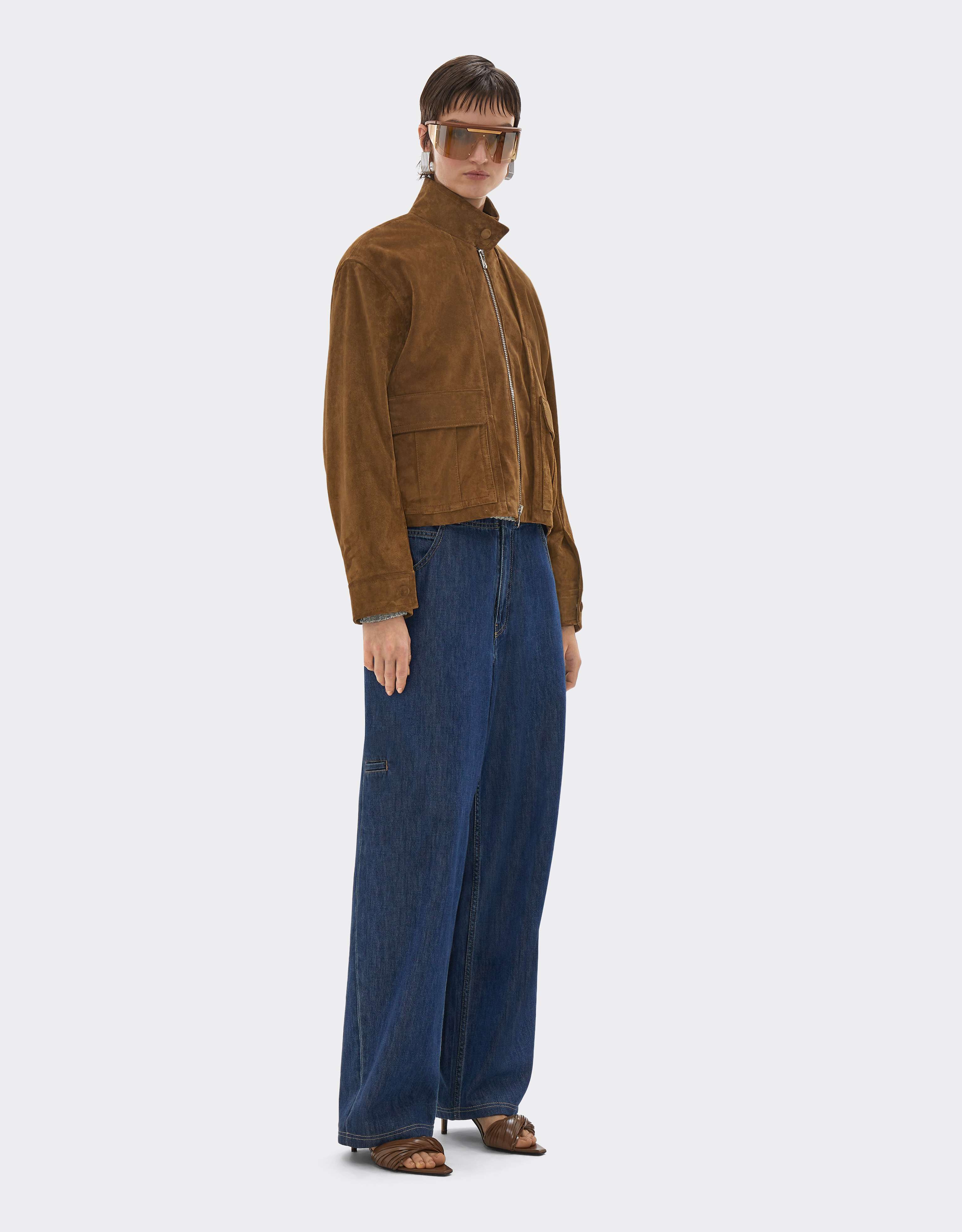  Ferrari Blouson Aus Wildleder Mit übergroßen Schultern - Female Ready To Wear Caffè 40 