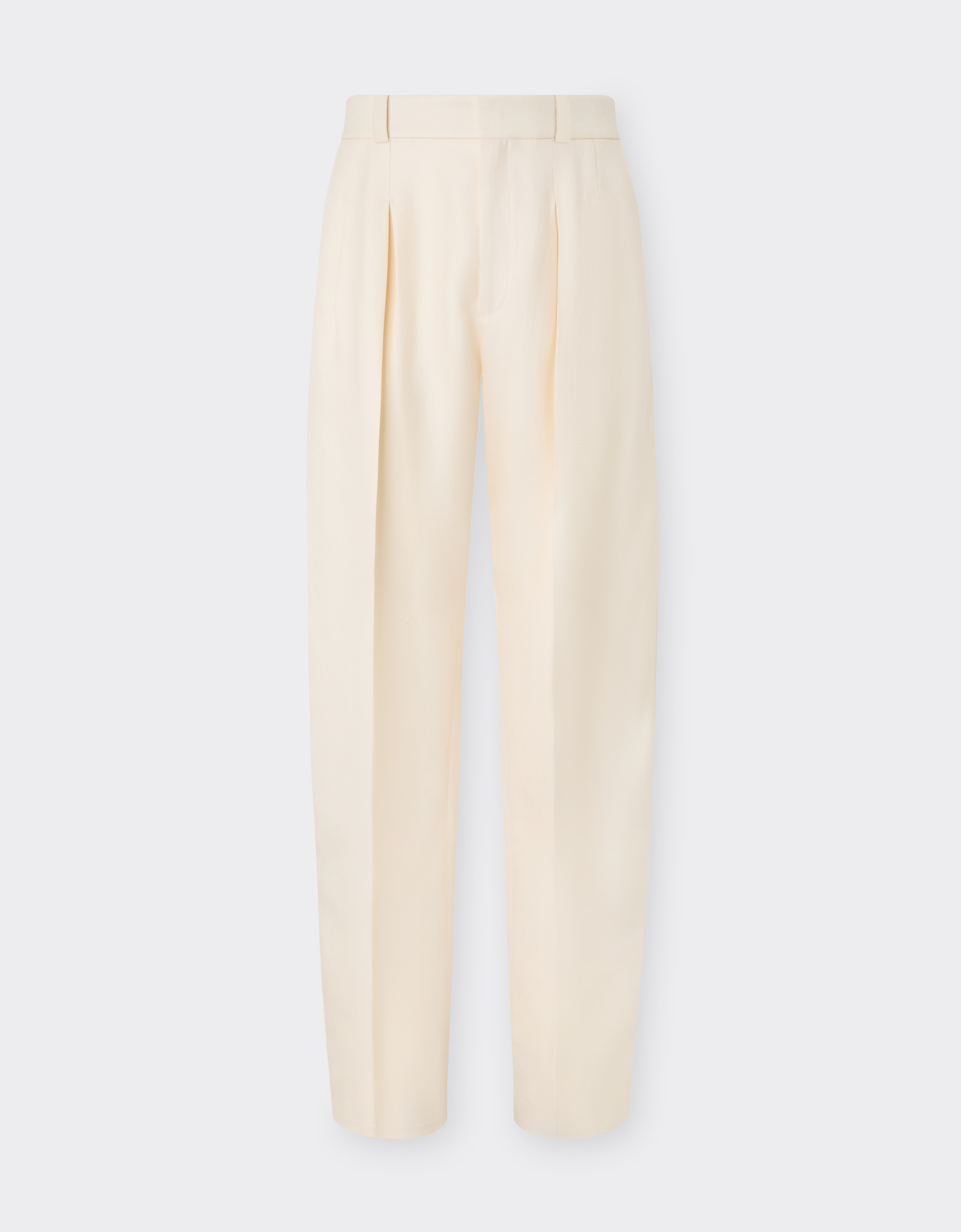 Ferrari Men's Avorio Shantung Silk Trousers - Trousers 46