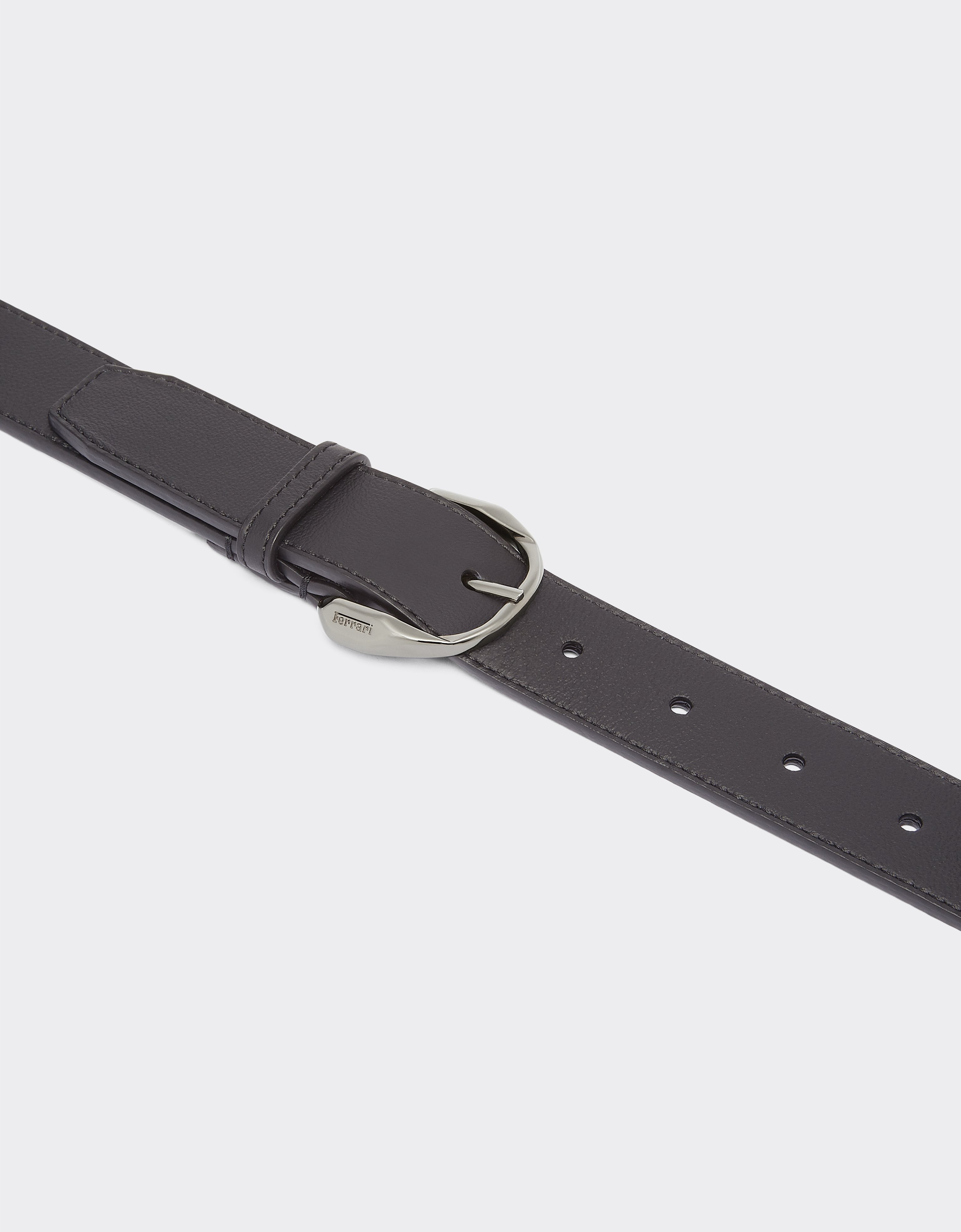 Ferrari Leather Belt With Prancing Horse Detail In Black