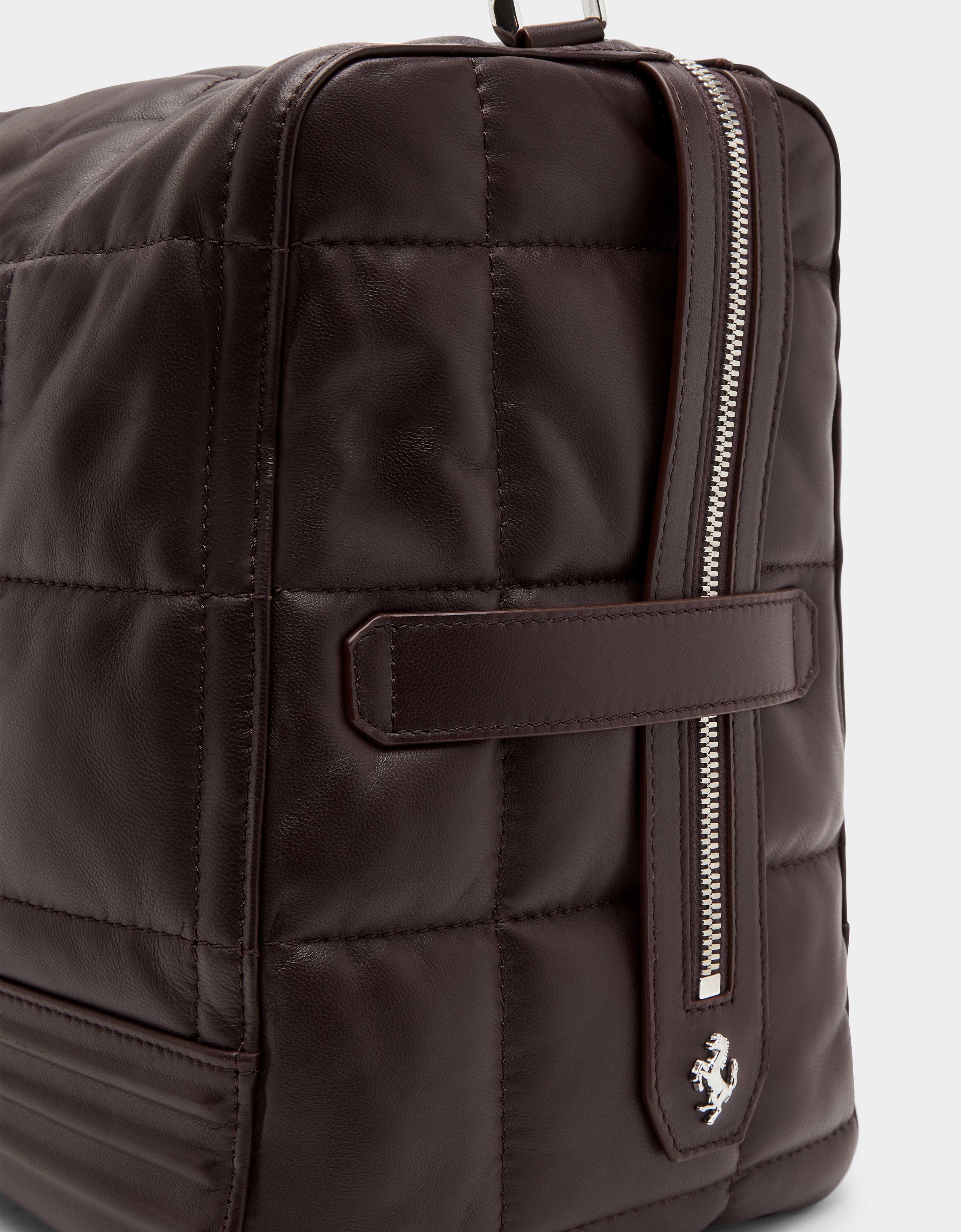 Ferrari Gt Soft Shoulder Bag In Quilted Leather In Brown
