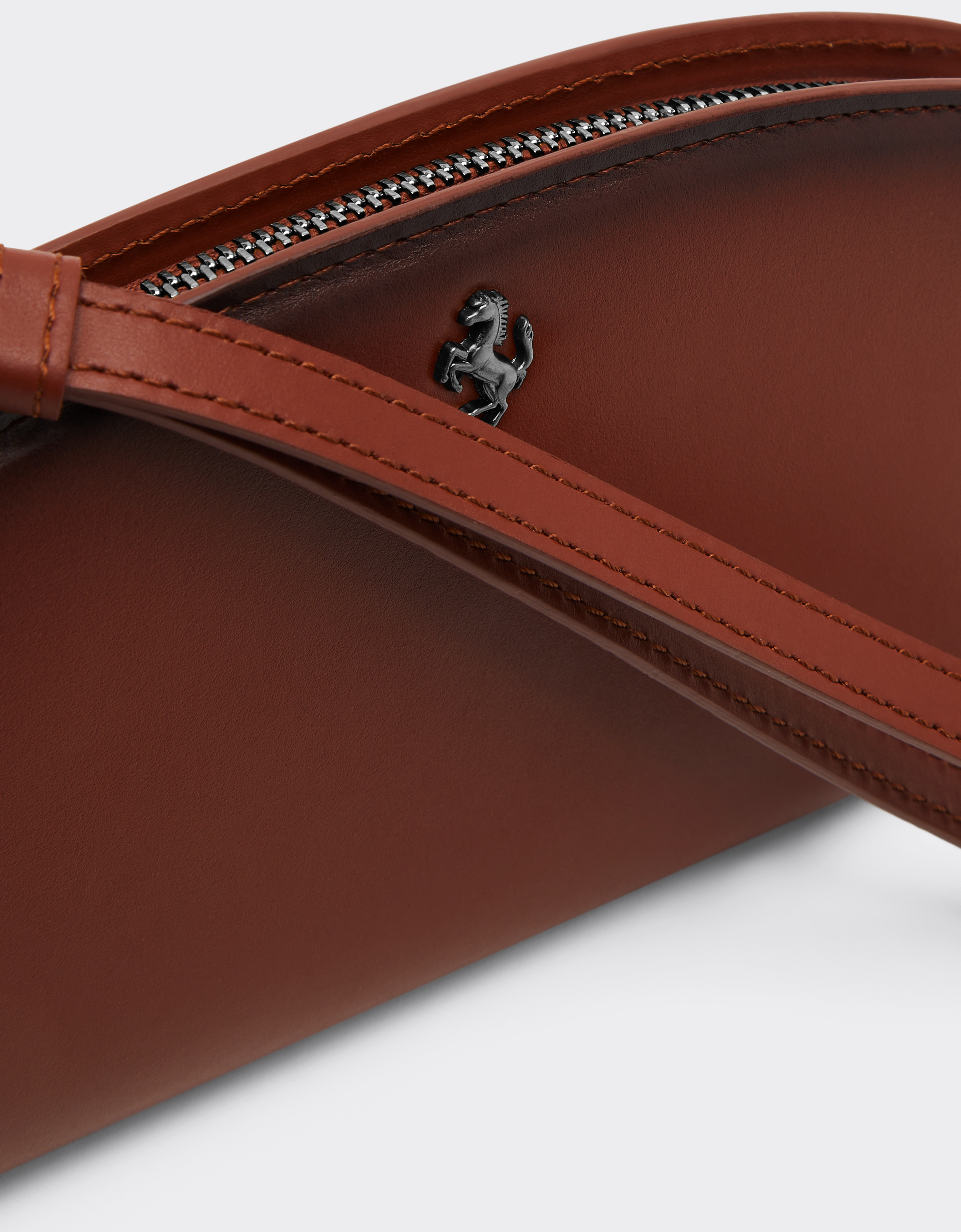 Ferrari La Dino Pouch In Gradient Leather In Brown