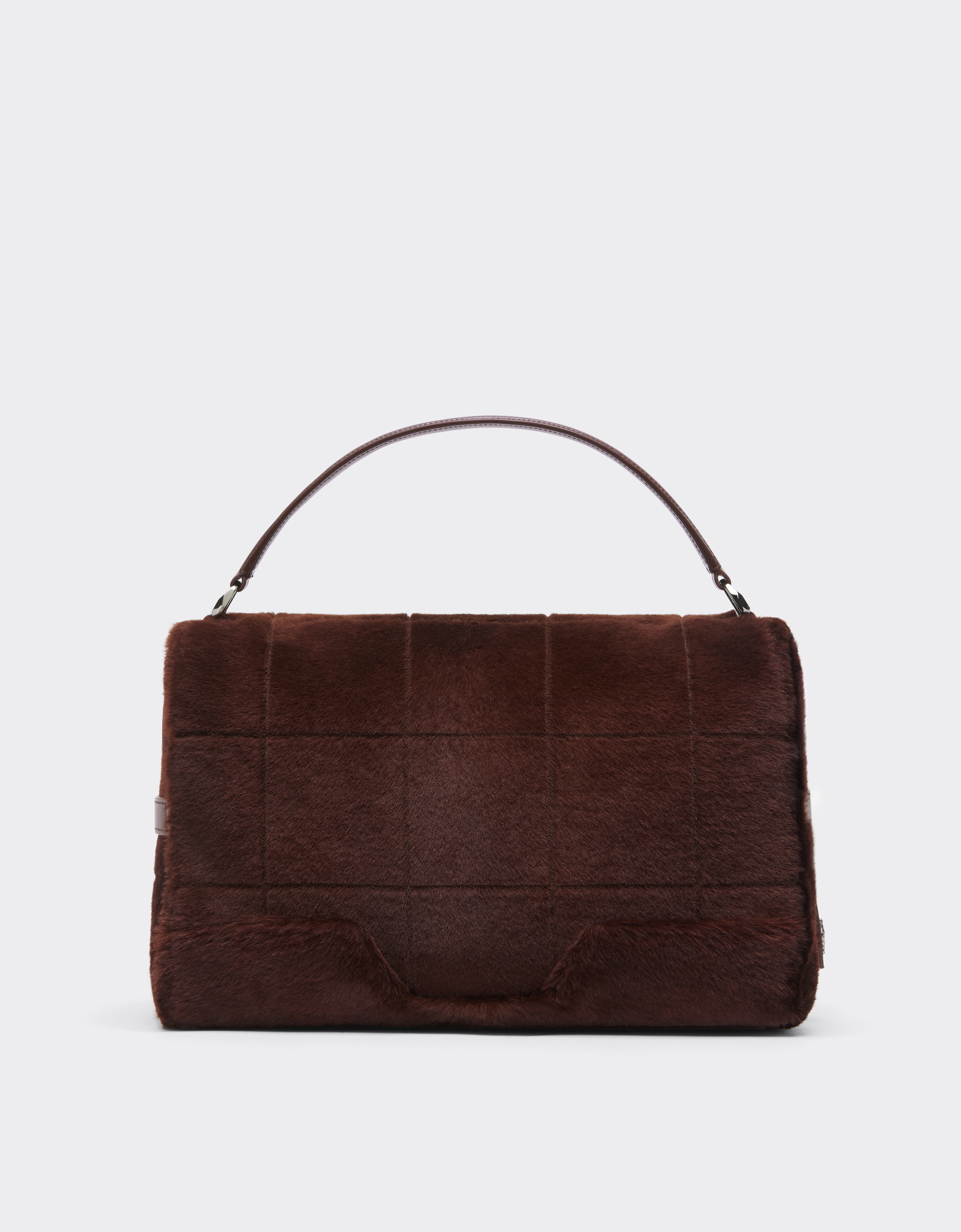 Ferrari Gt Soft Shoulder Bag In Shearling In Brown