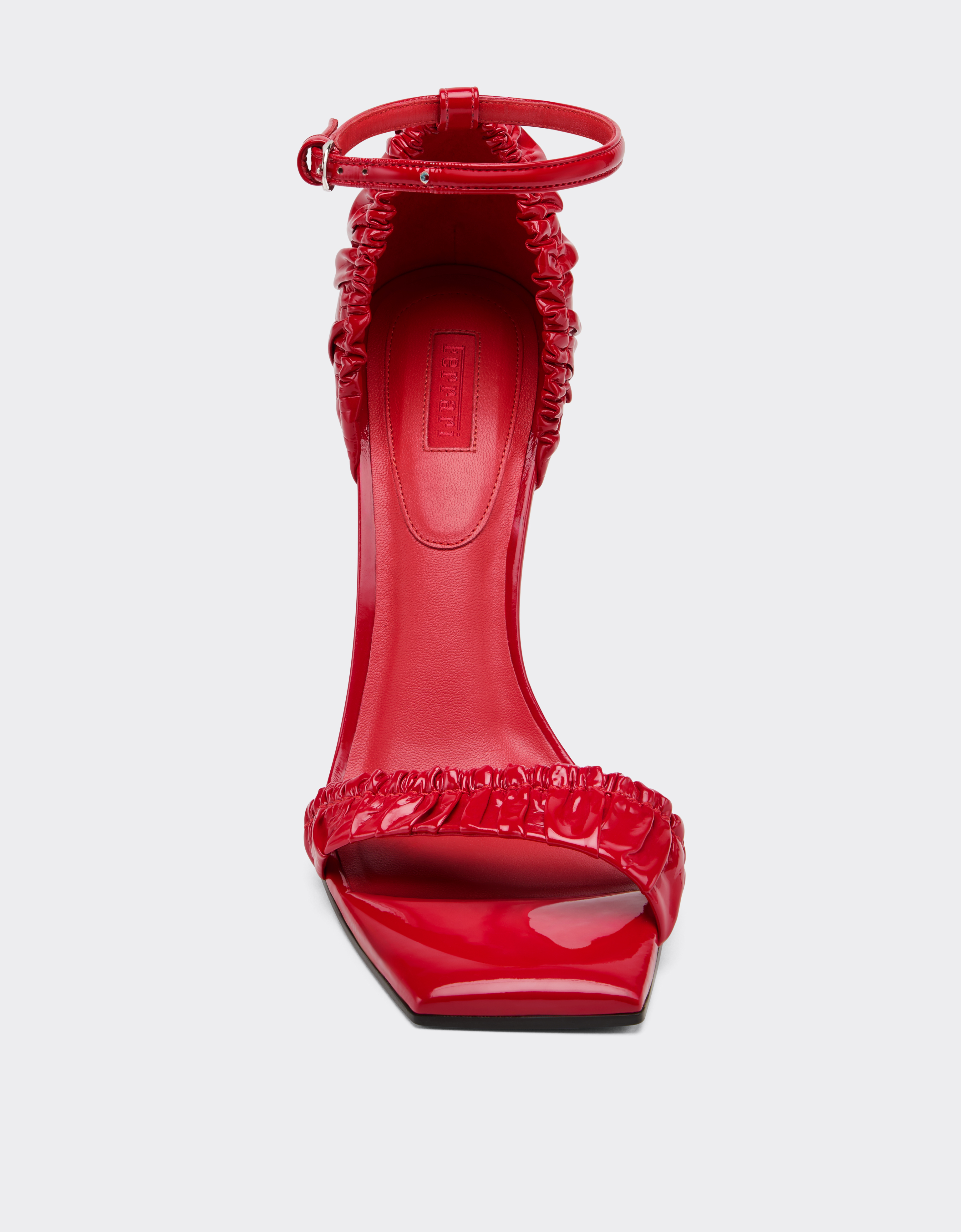 Ferrari Patent Leather High Heel Sandal With Strap
