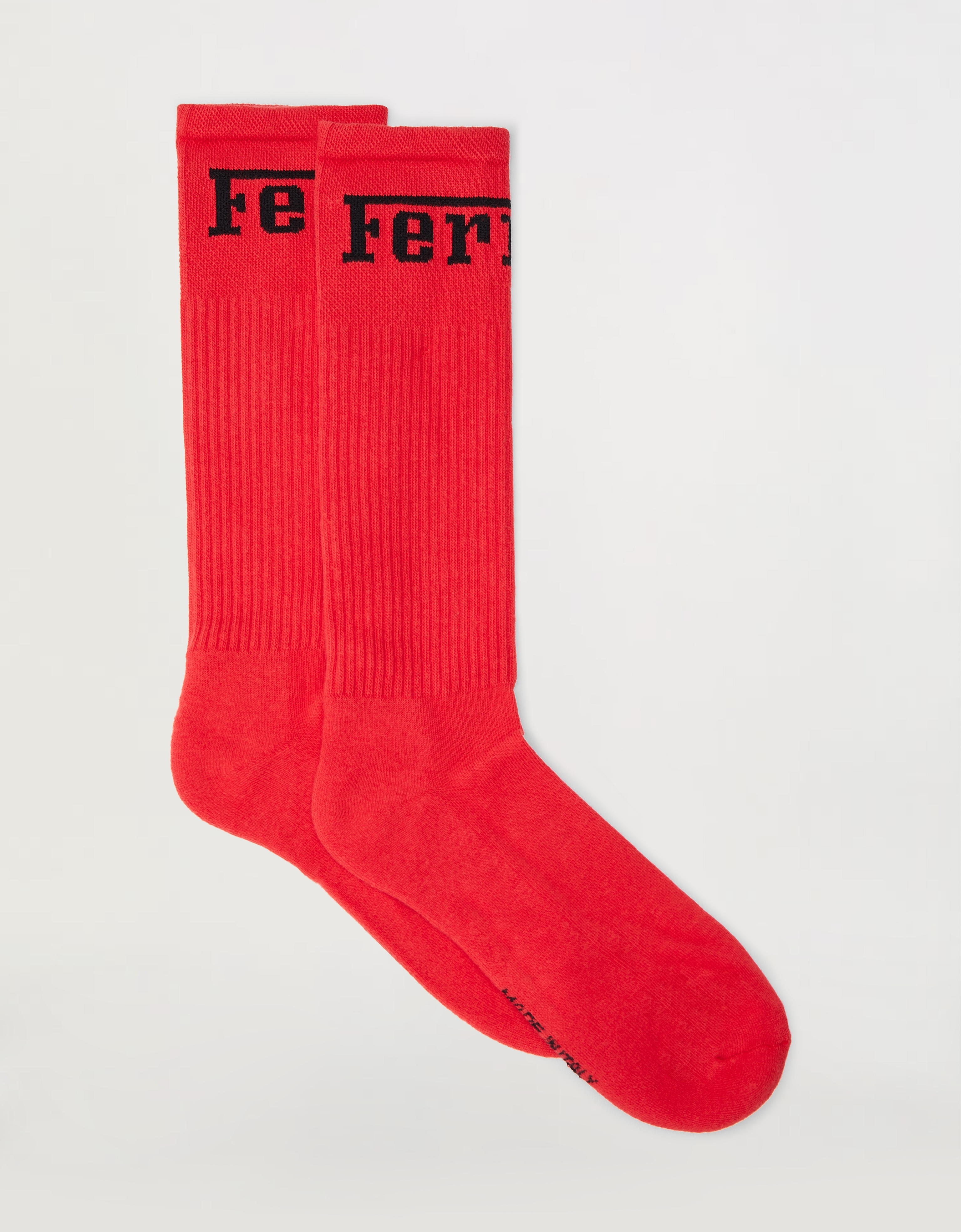 Ferrari Cotton Blend Socks With  Logo In Red