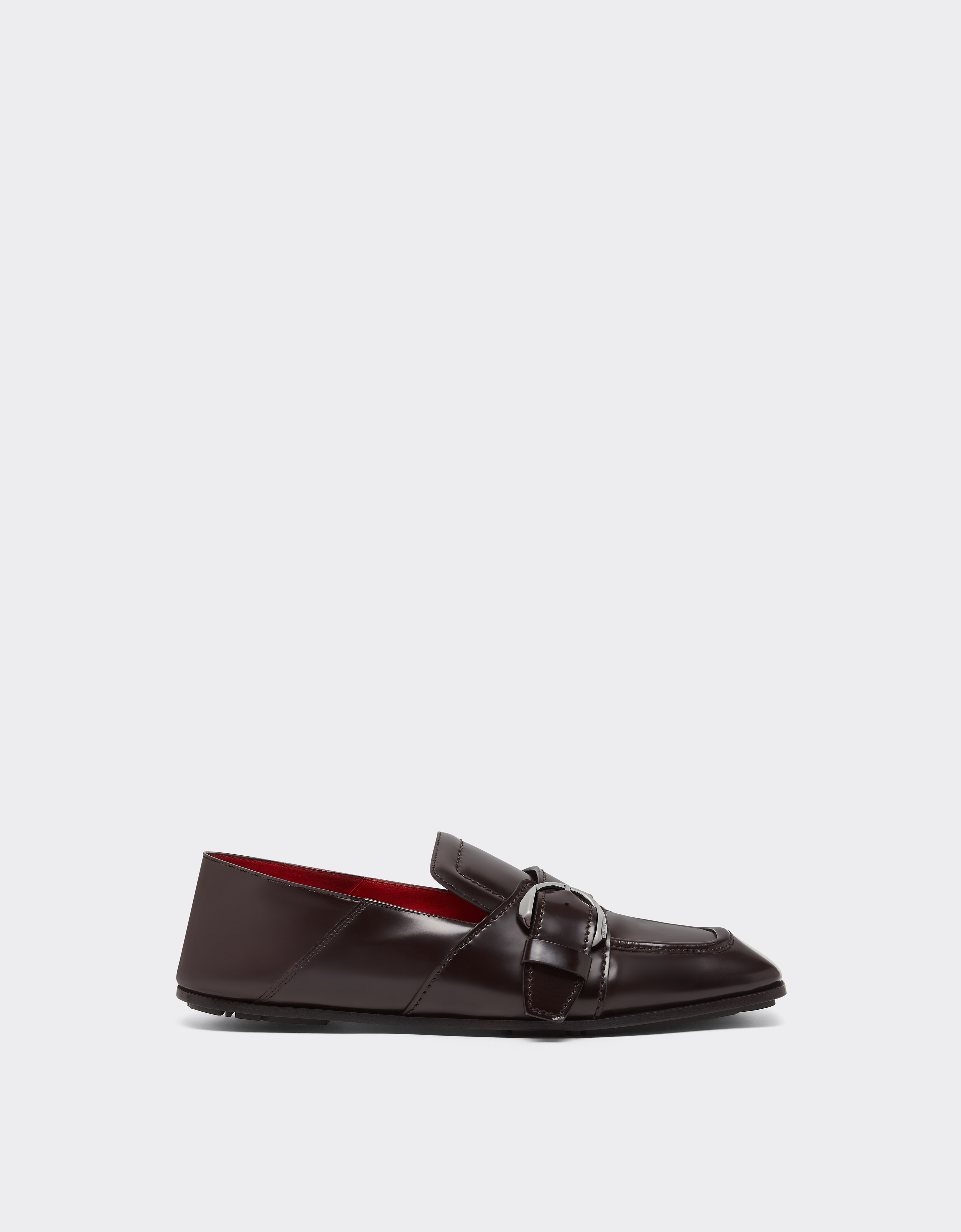 Ferrari Men's Espresso Brushed Leather Loafers - Shoes & Boots 40
