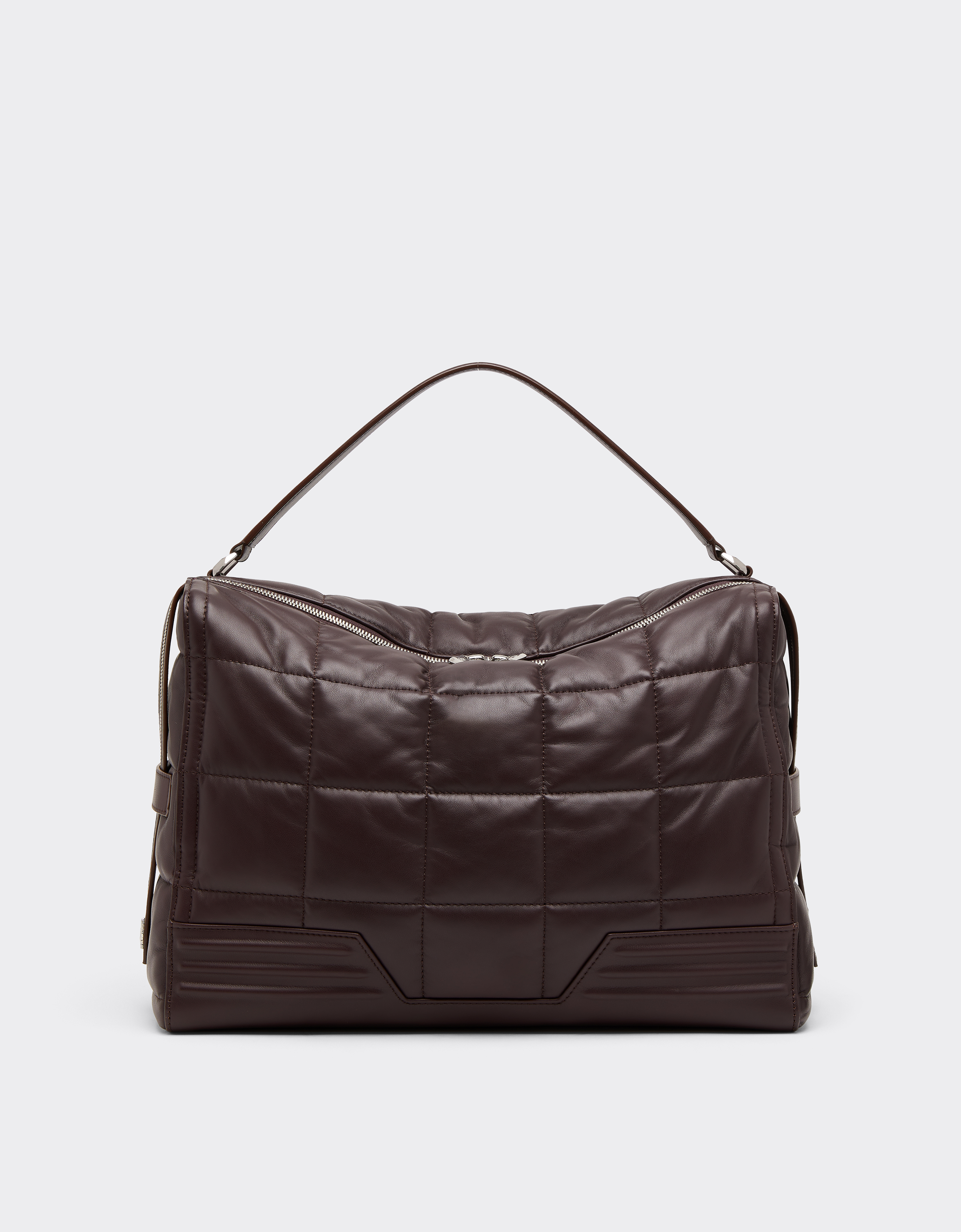 Ferrari Gt Soft Shoulder Bag In Quilted Leather In Brown