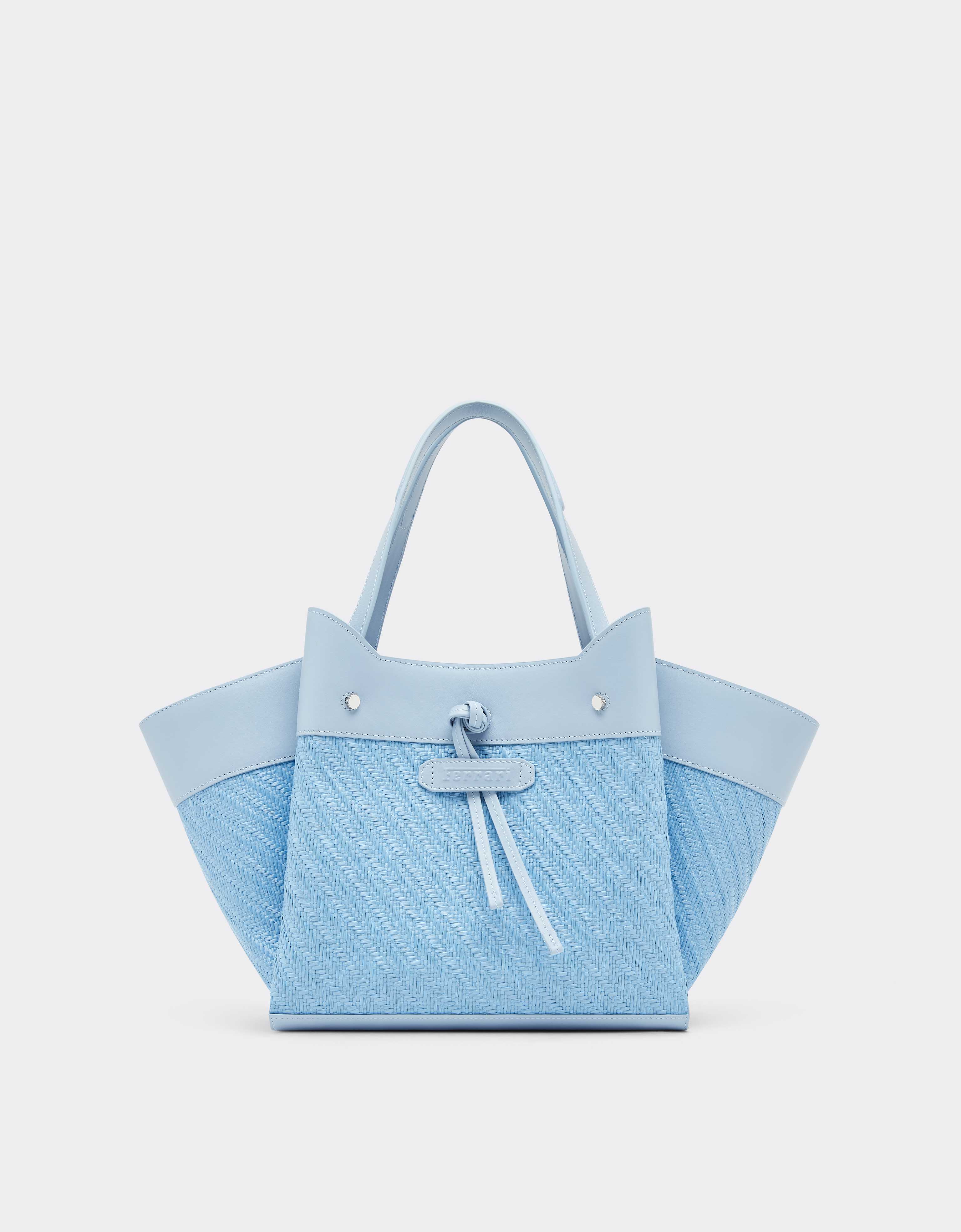 Ferrari Small Raffia And Leather Tote Bag