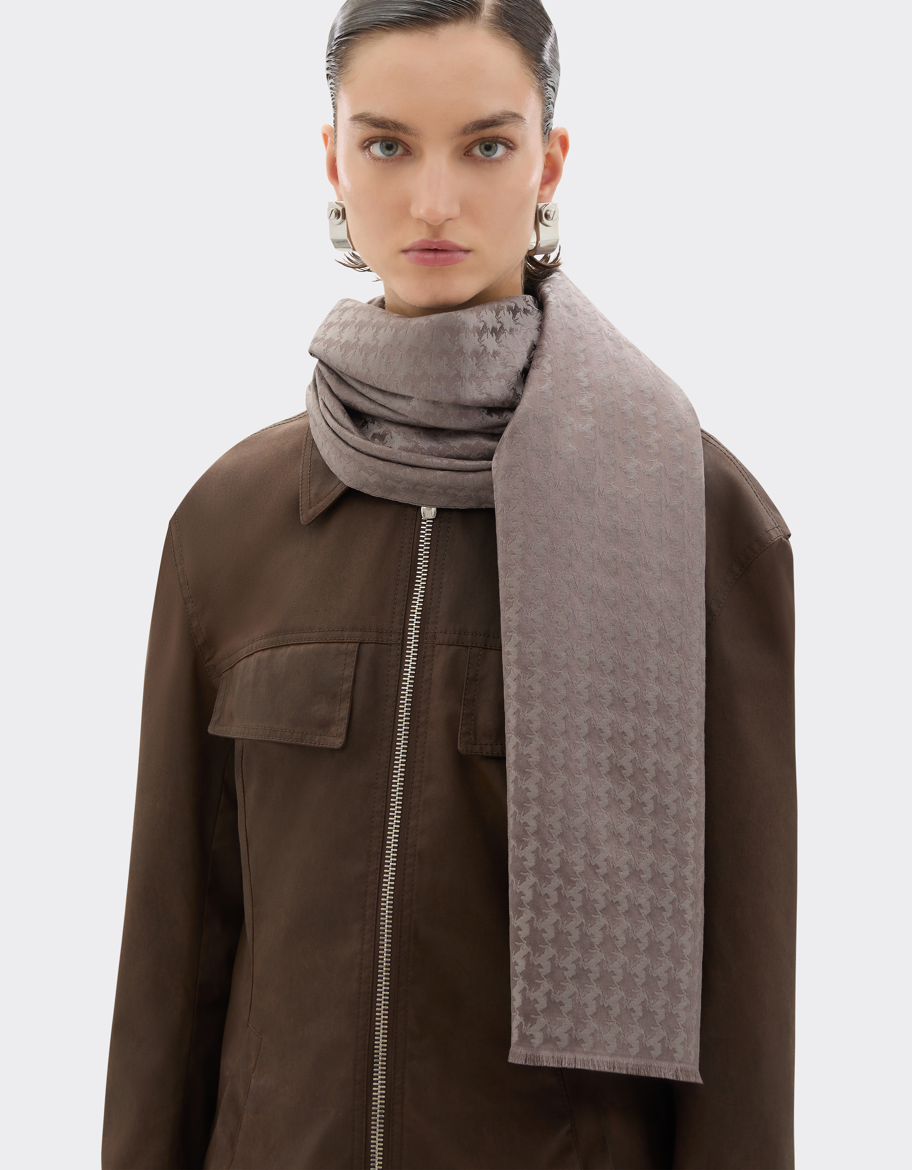  Ferrari Wool And Silk Scarf -  Scarves & Stoles Clay Os 