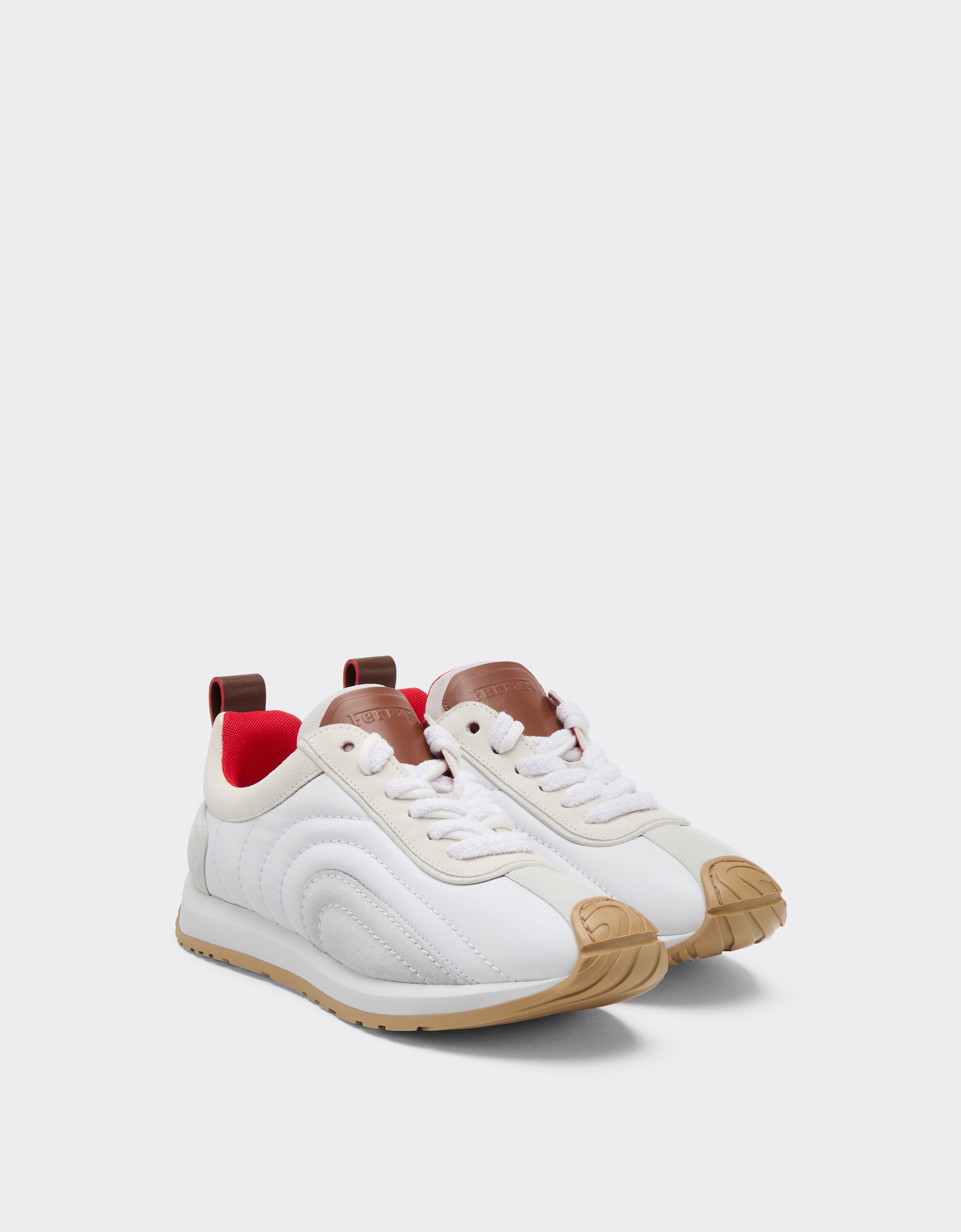  Ferrari Laufschuh Aus Leder Und Wildleder - Female Sneaker Optisch Weiß 36 