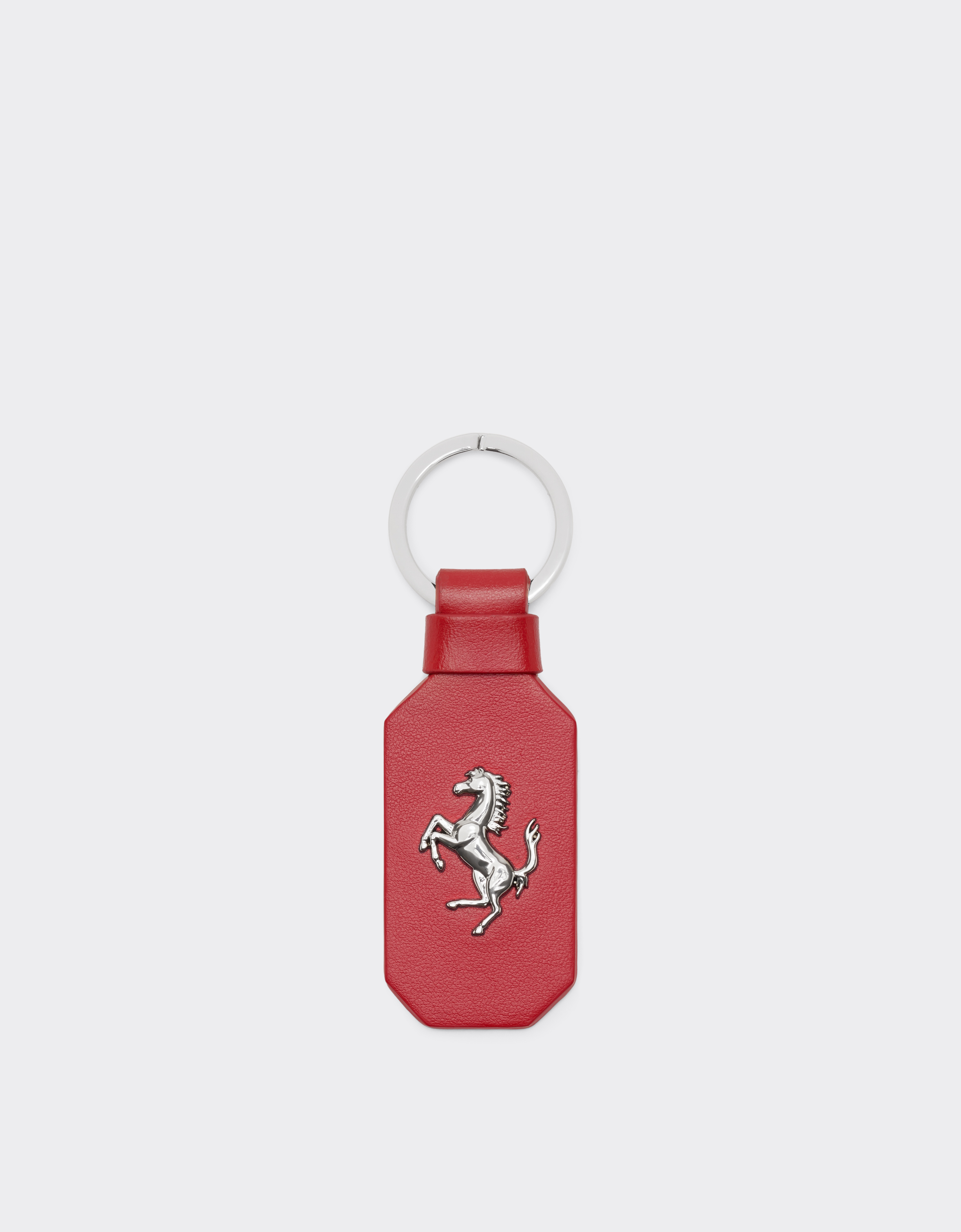 Maison Redのメンズ レザー キーリング 跳ね馬付き | Ferrari®