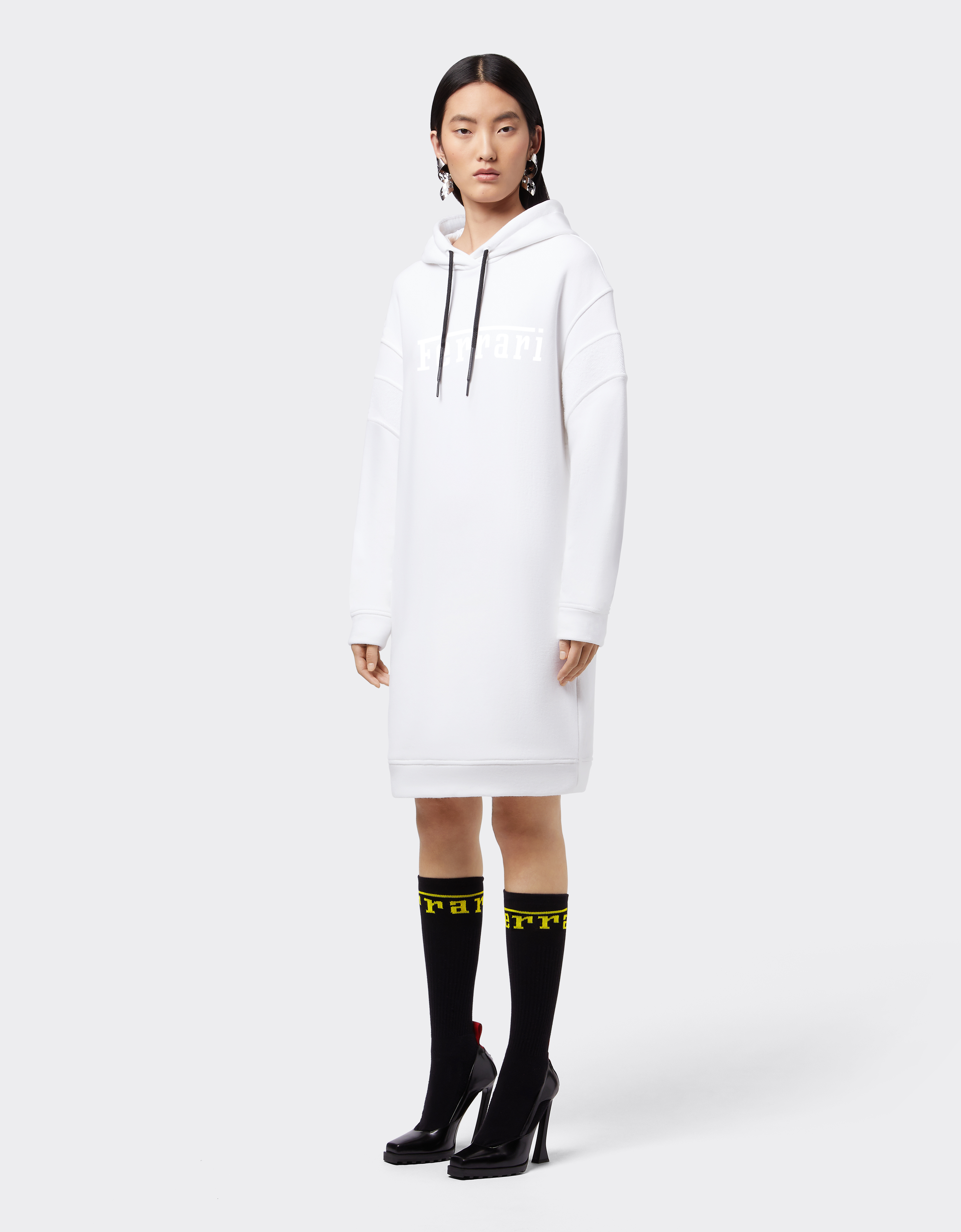 Shop Ferrari Maxi Sweatshirt In Cotton Jersey In Optical White
