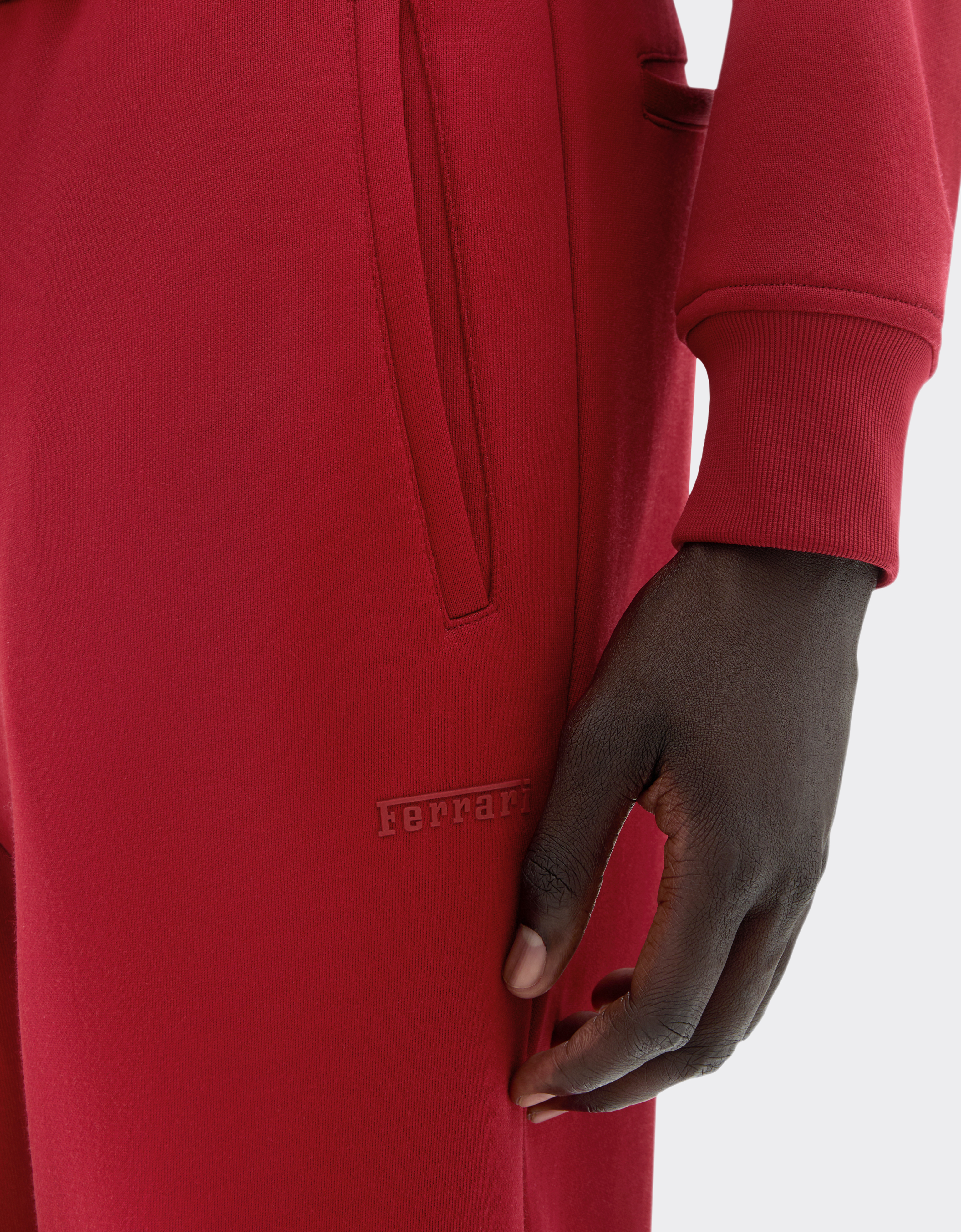 Ferrari Technical Jersey Fleece Pants In Burgundy