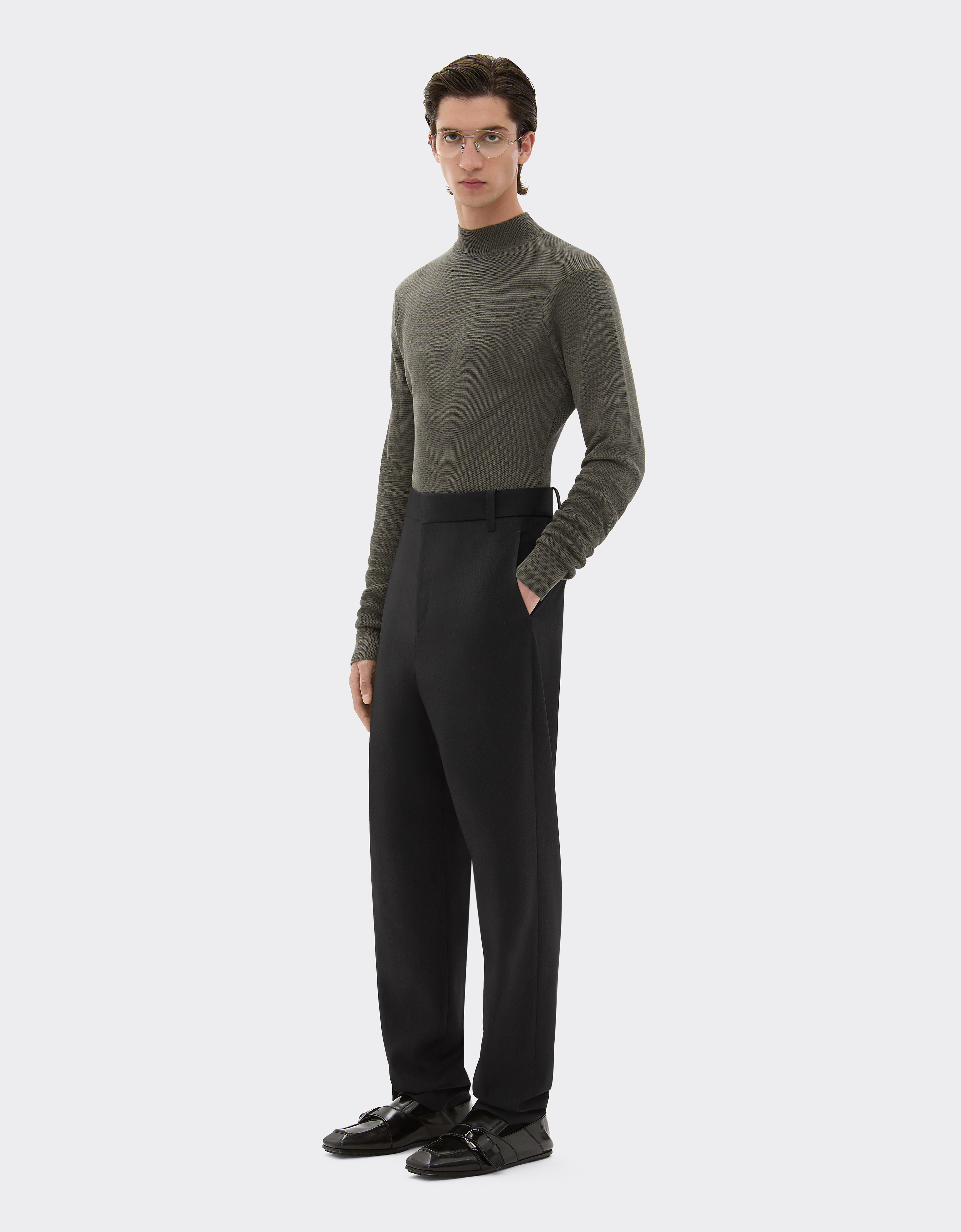 Ferrari Trousers In Q-cycle® Mélange Wool In Black
