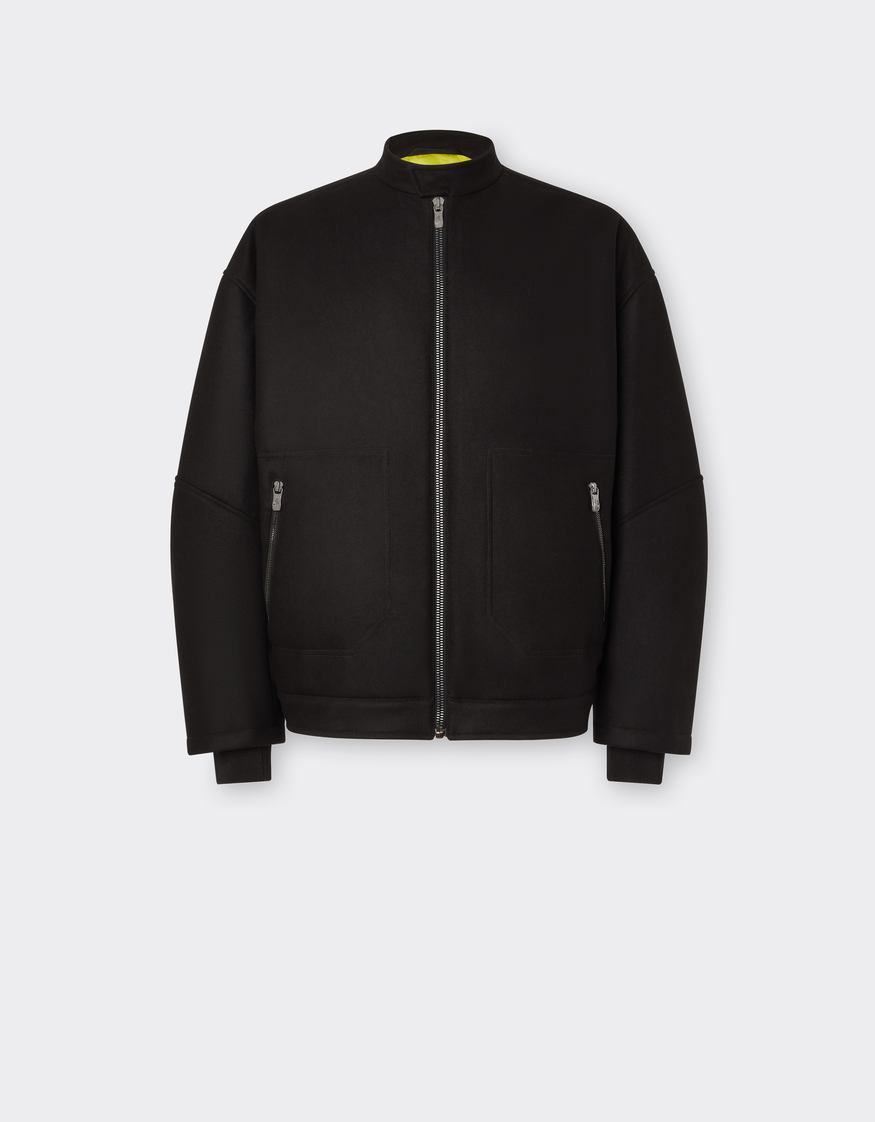 Shop Ferrari Blouson Jacket In Wool, Nylon And Cashmere In Black