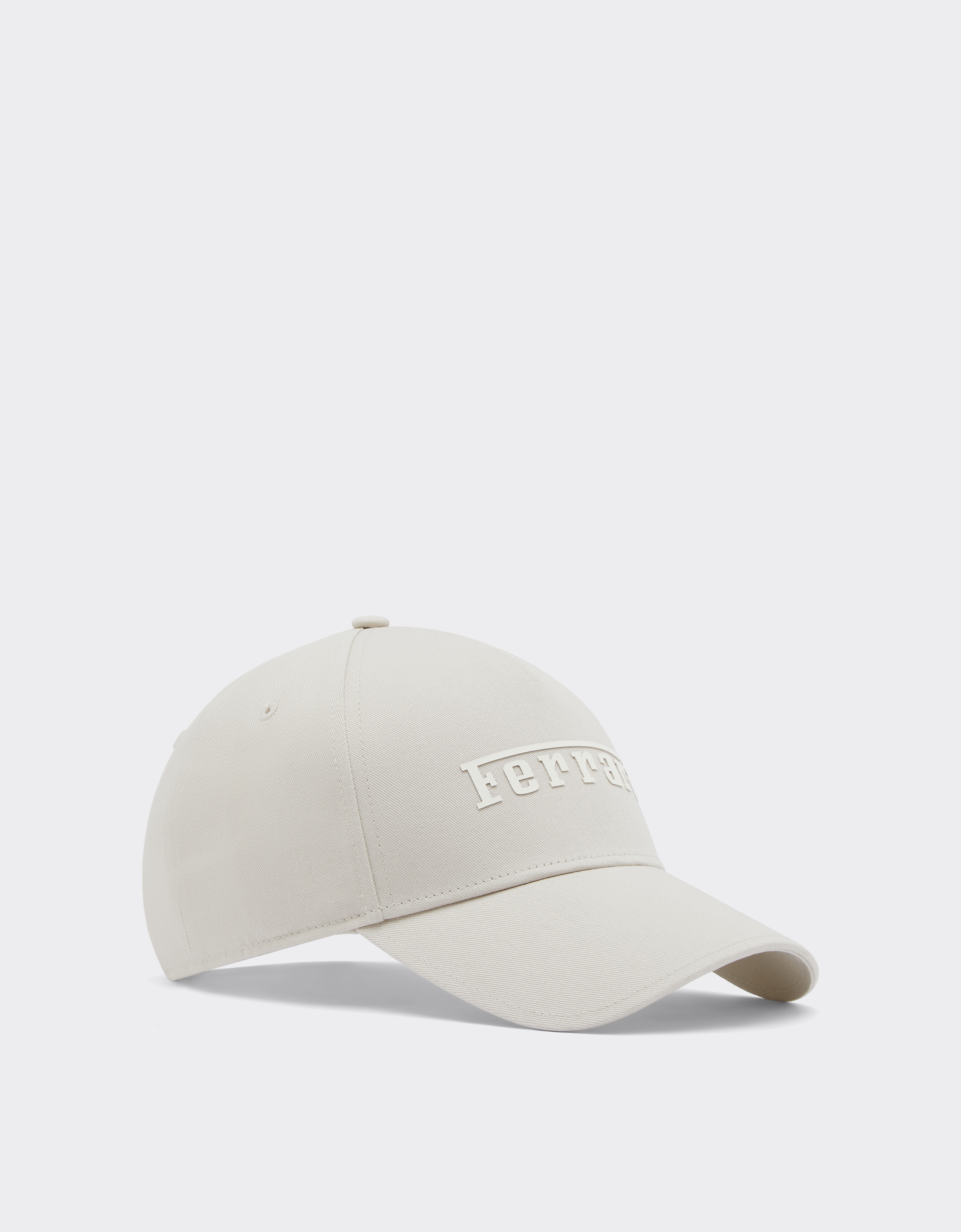  Ferrari Baseball Cap With Rubberized Ferrari Logo -  Hats Ecru Os 