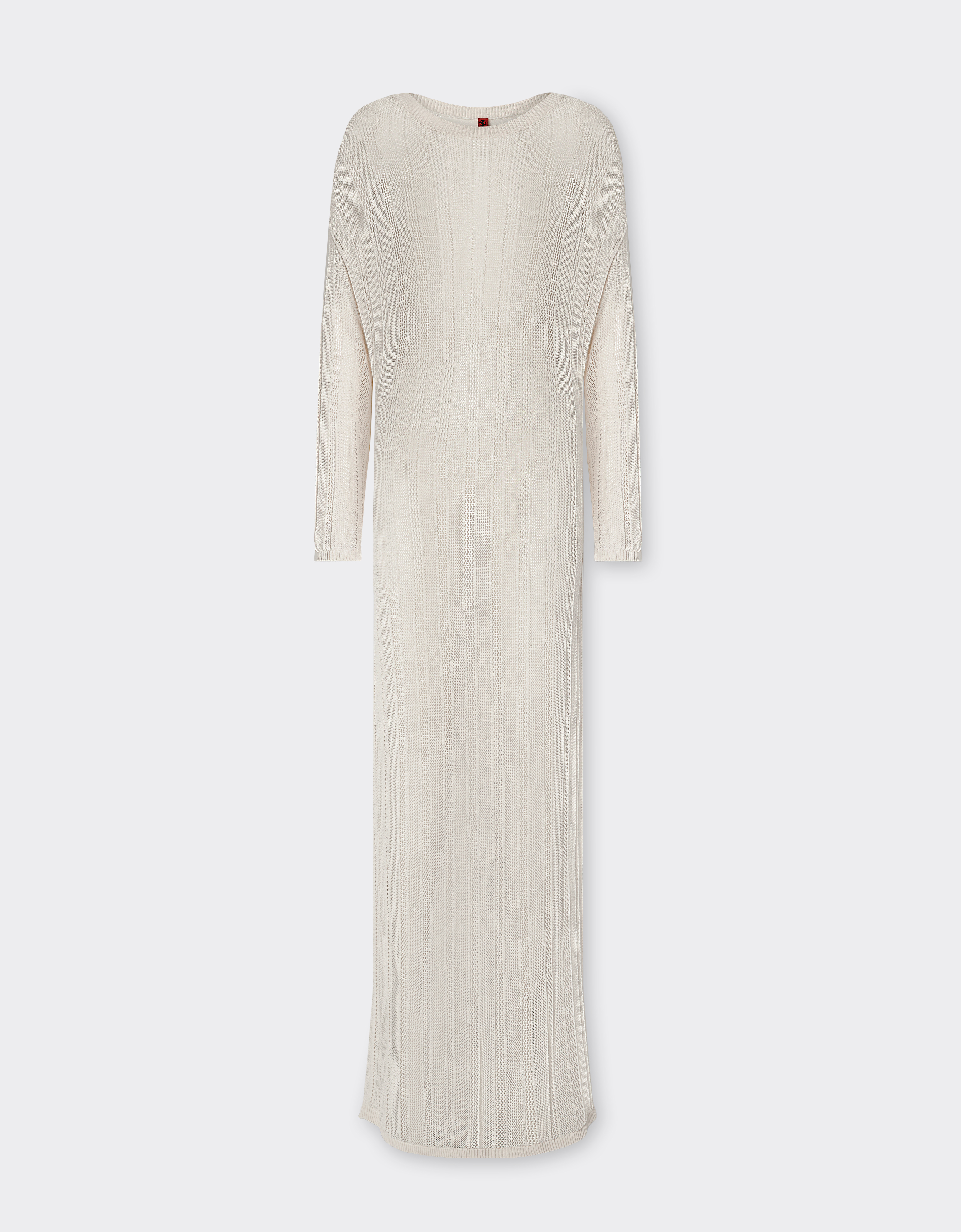 Midi dress in perforated Q-CYCLE® fabric in Ecru for Women