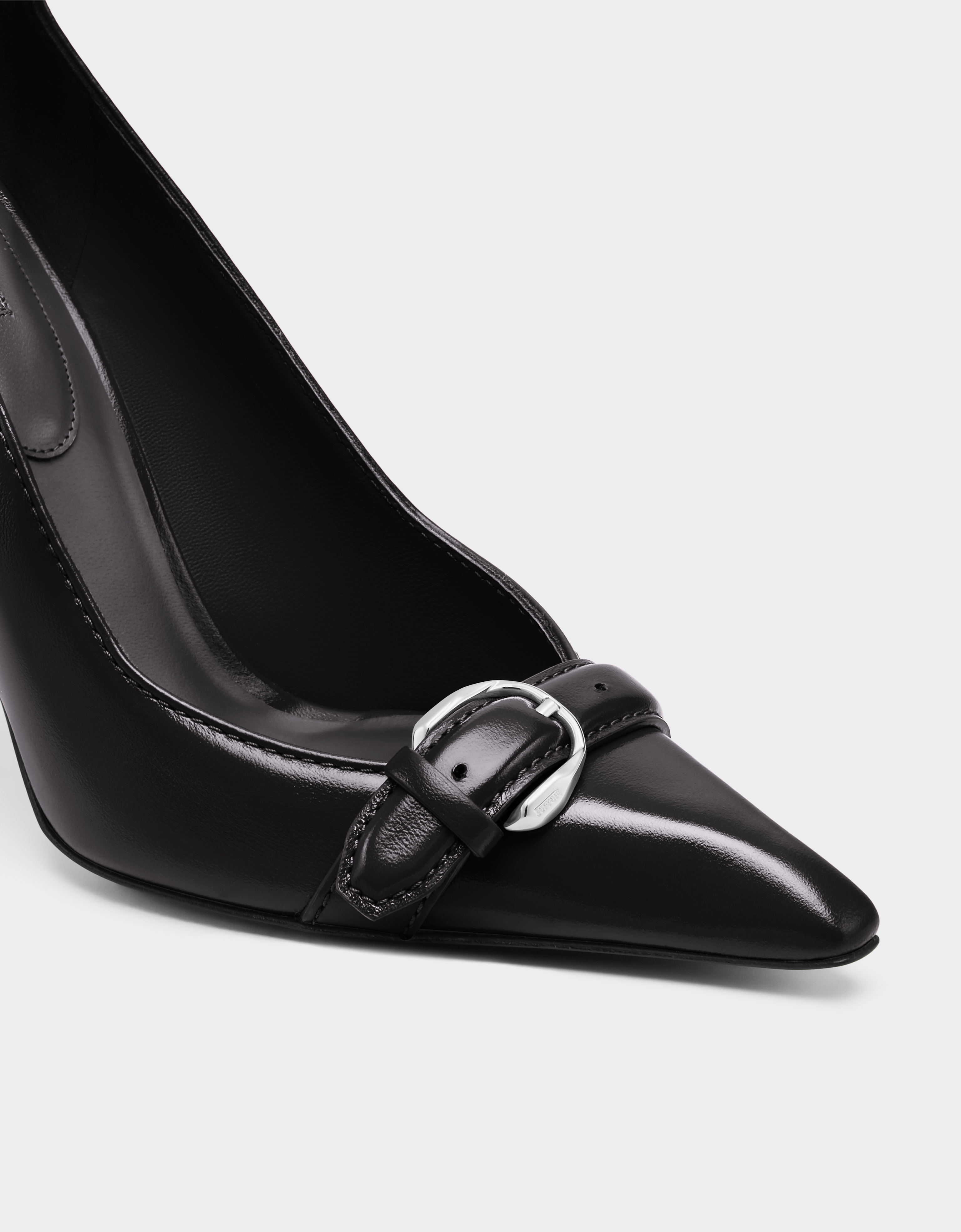 Ferrari Court Shoes In Ultra-wet-effect Glossy Leather In Black