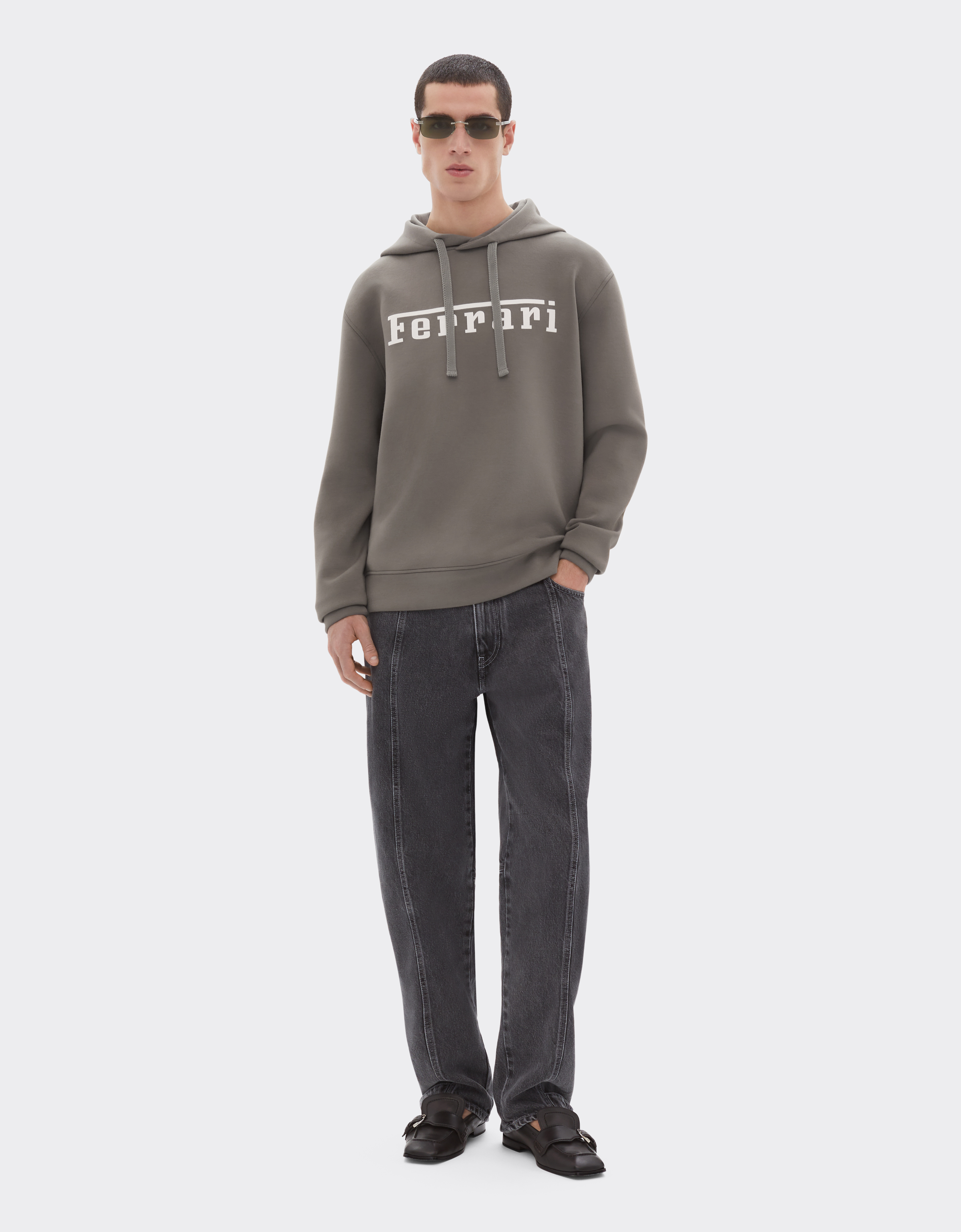 Ferrari Sweat-shirt En Scuba Avec Logo Ferrari Imprimé - Male Sweat-shirts Et Pièces En Maille Clay 3xl 