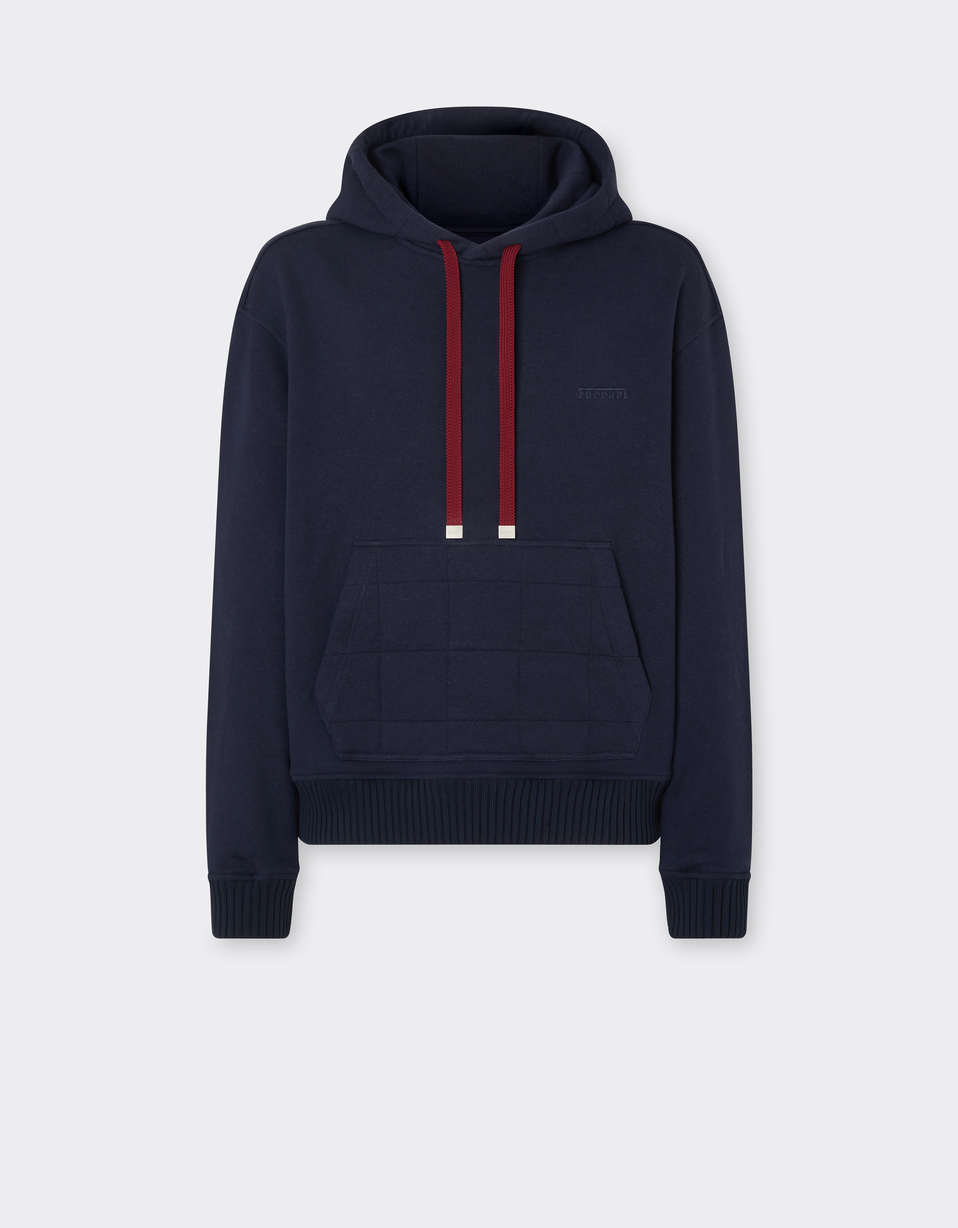 Ferrari Men's Ultramarine Cotton And Cashmere Hoodie - Sweaters & Knitwear M