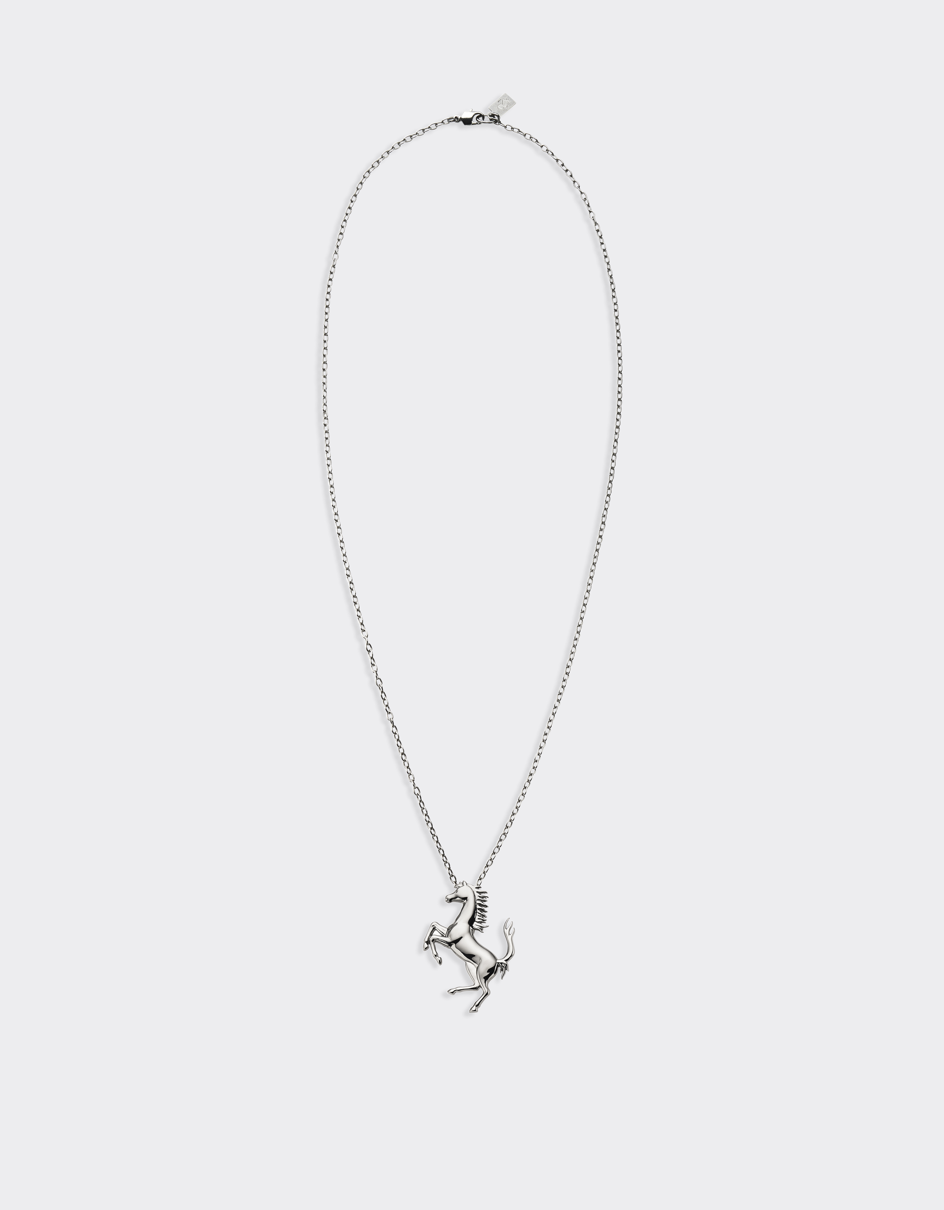 Shop Ferrari Necklace With Prancing Horse In Charcoal
