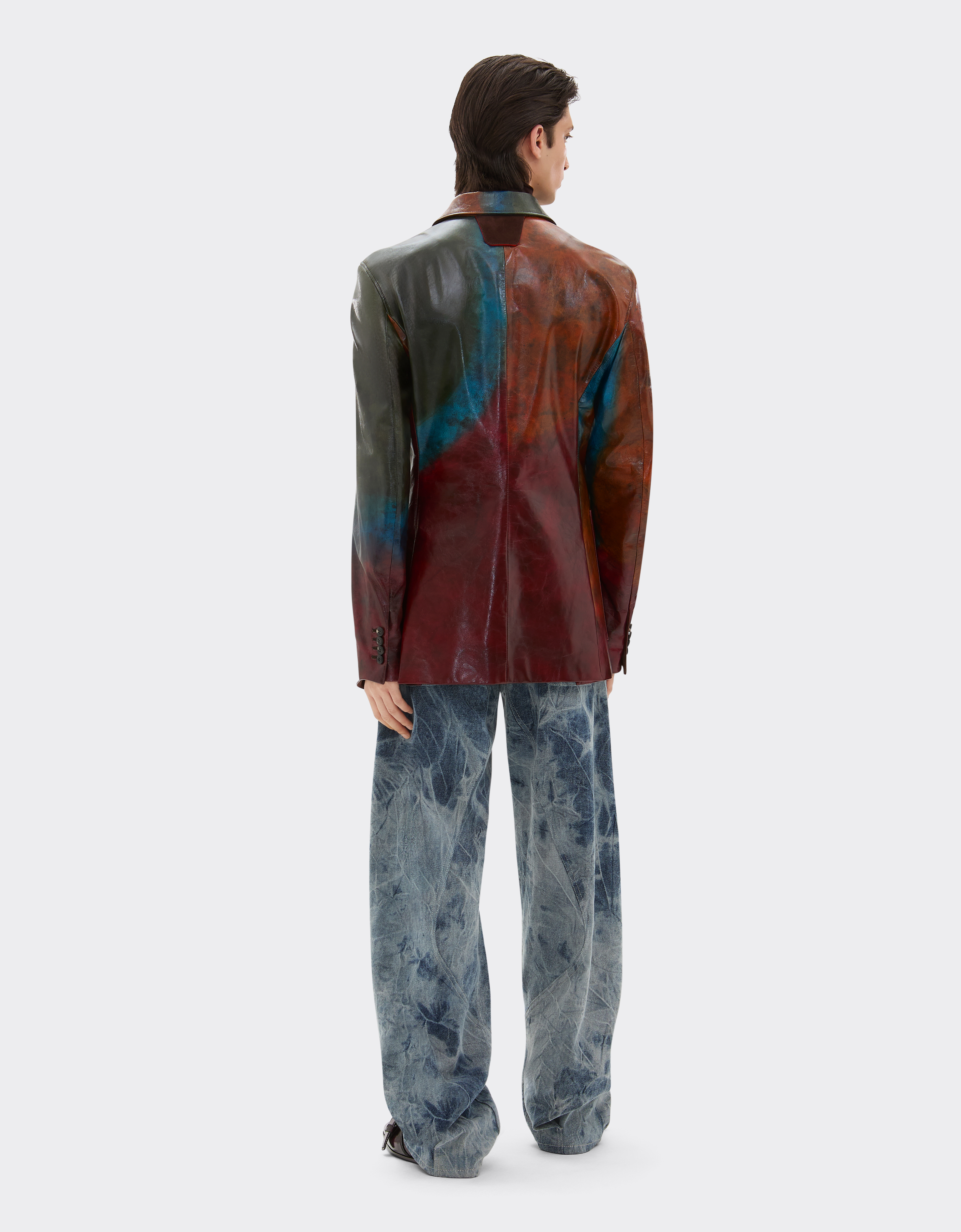 Ferrari Misted Leather Blazer In Multi