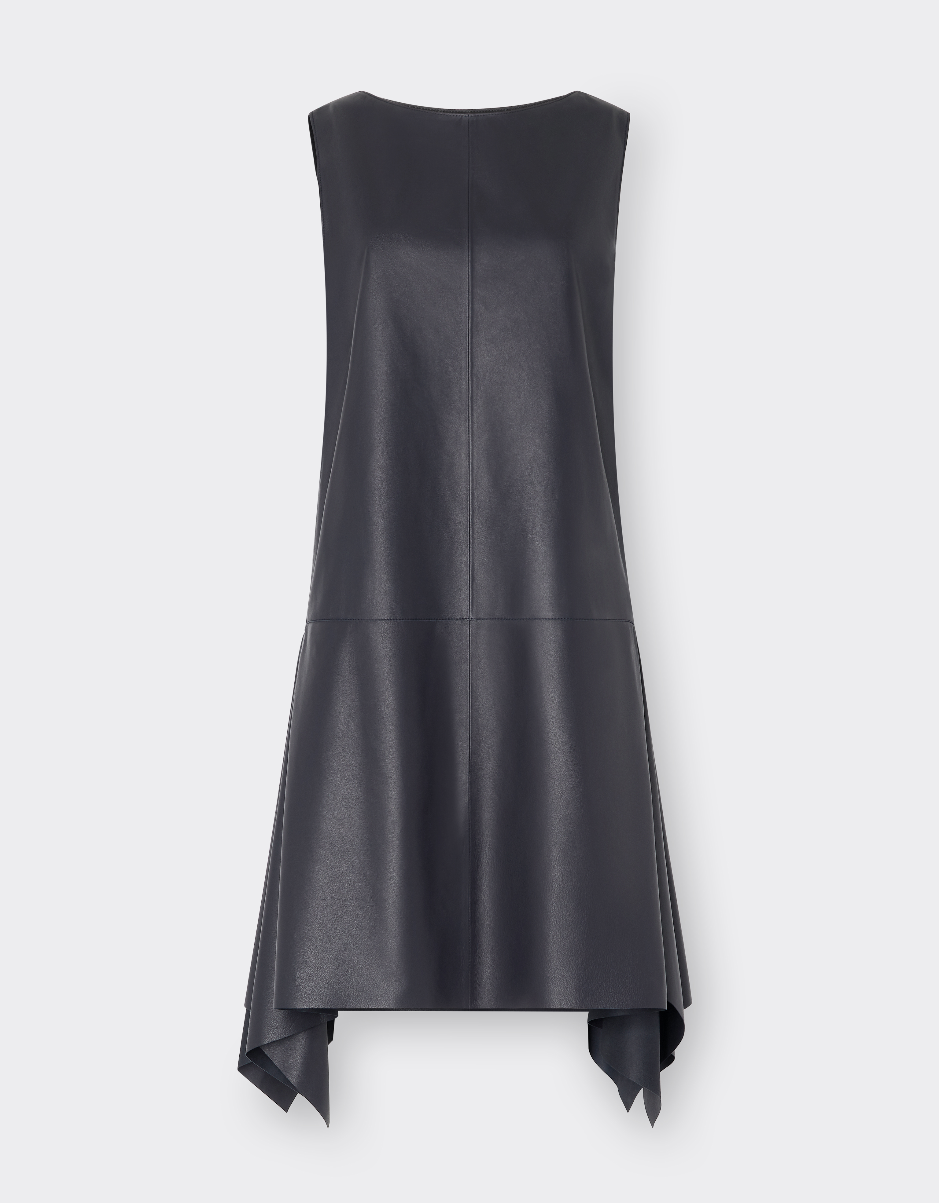 Ferrari Midi Dress In Nappa Leather In Navy