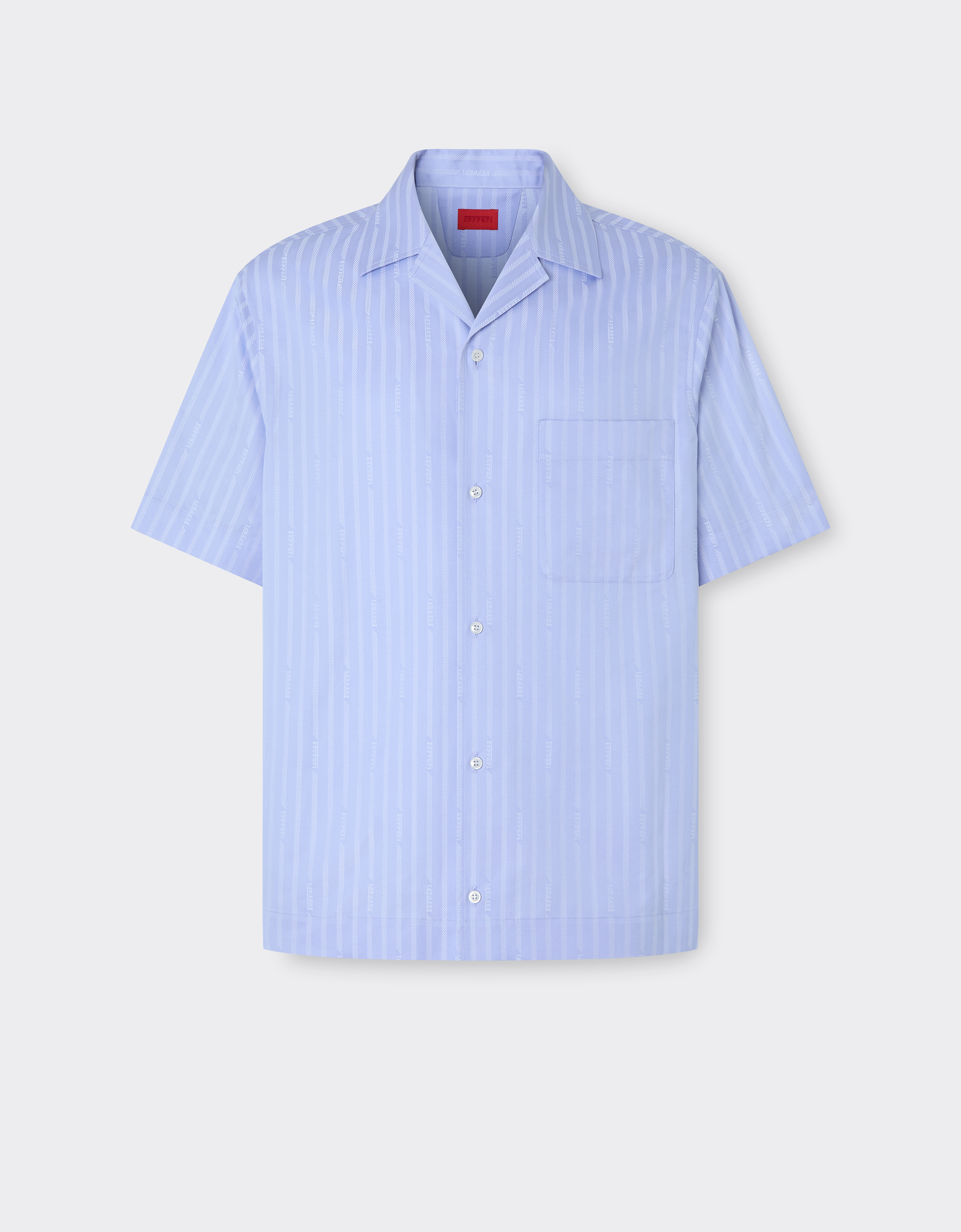 Ferrari Men's Oxford Cotton Shirt With Monogram Pattern - Shirts 48