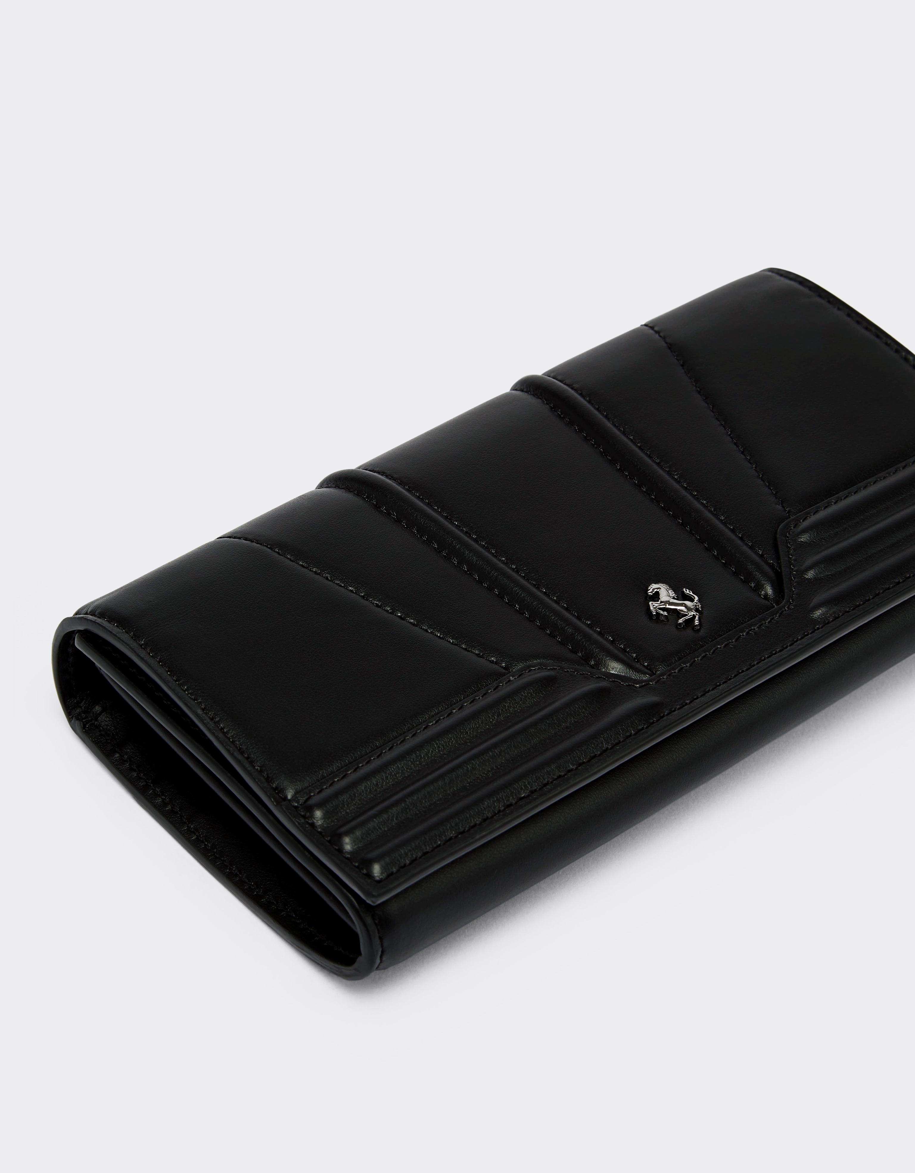 Ferrari Trifold Leather Wallet In Black
