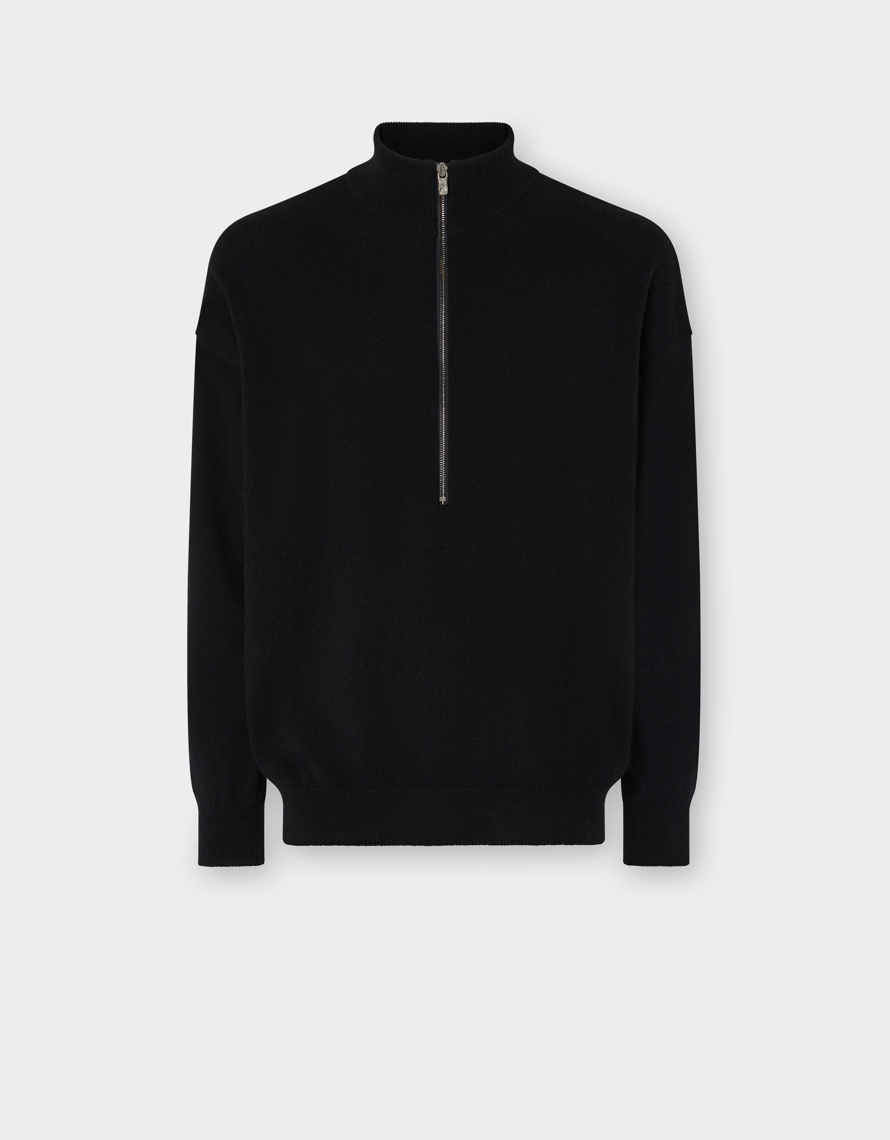Ferrari Cashmere Sweater With Zip In Black