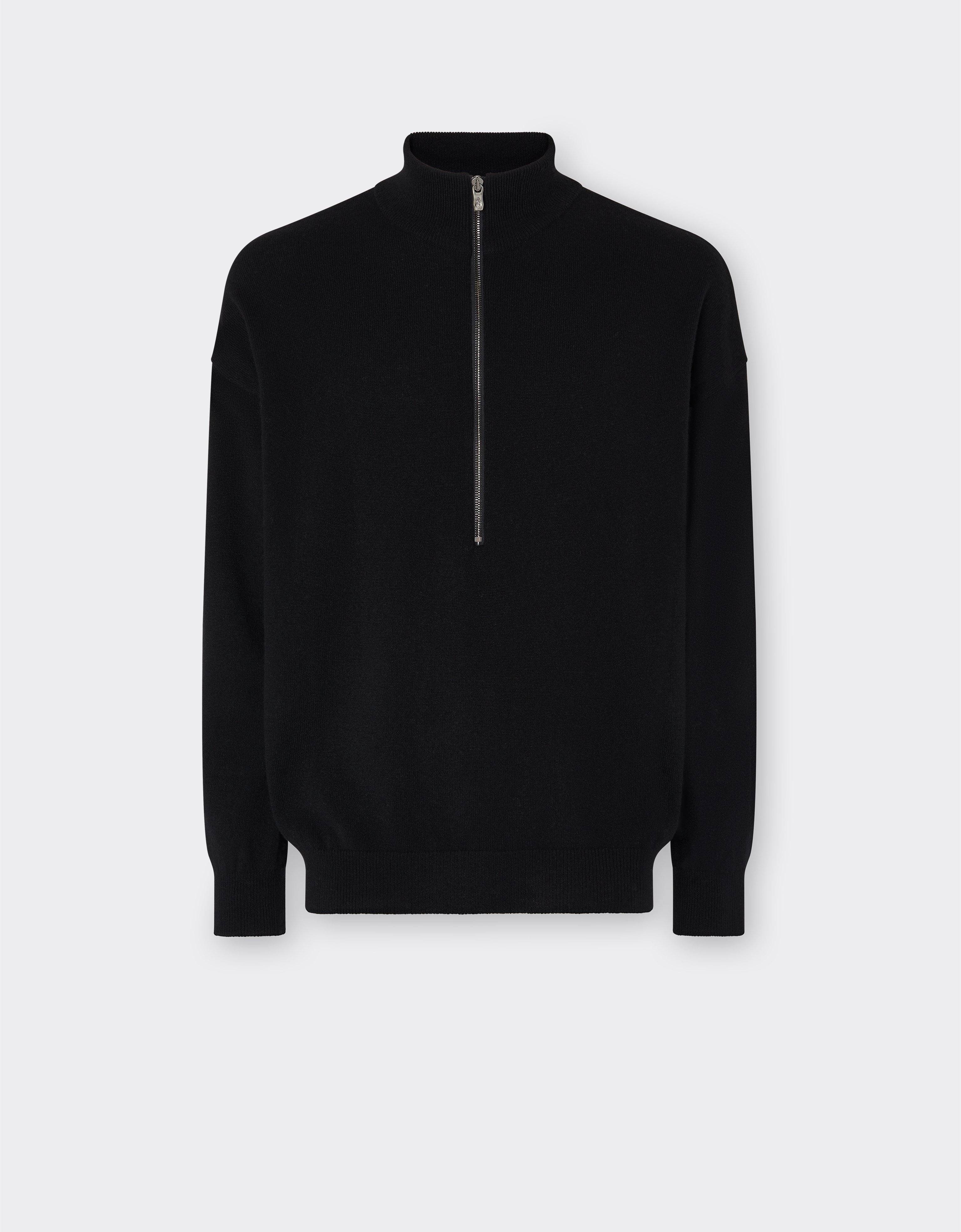 Ferrari Cashmere Sweater With Zip In Black